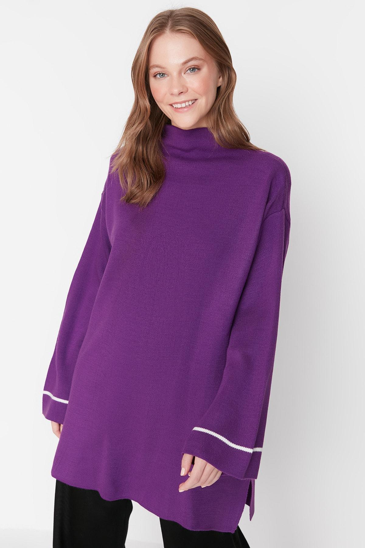 Purple Standing Collar Co-Ord Set, , large image number 3