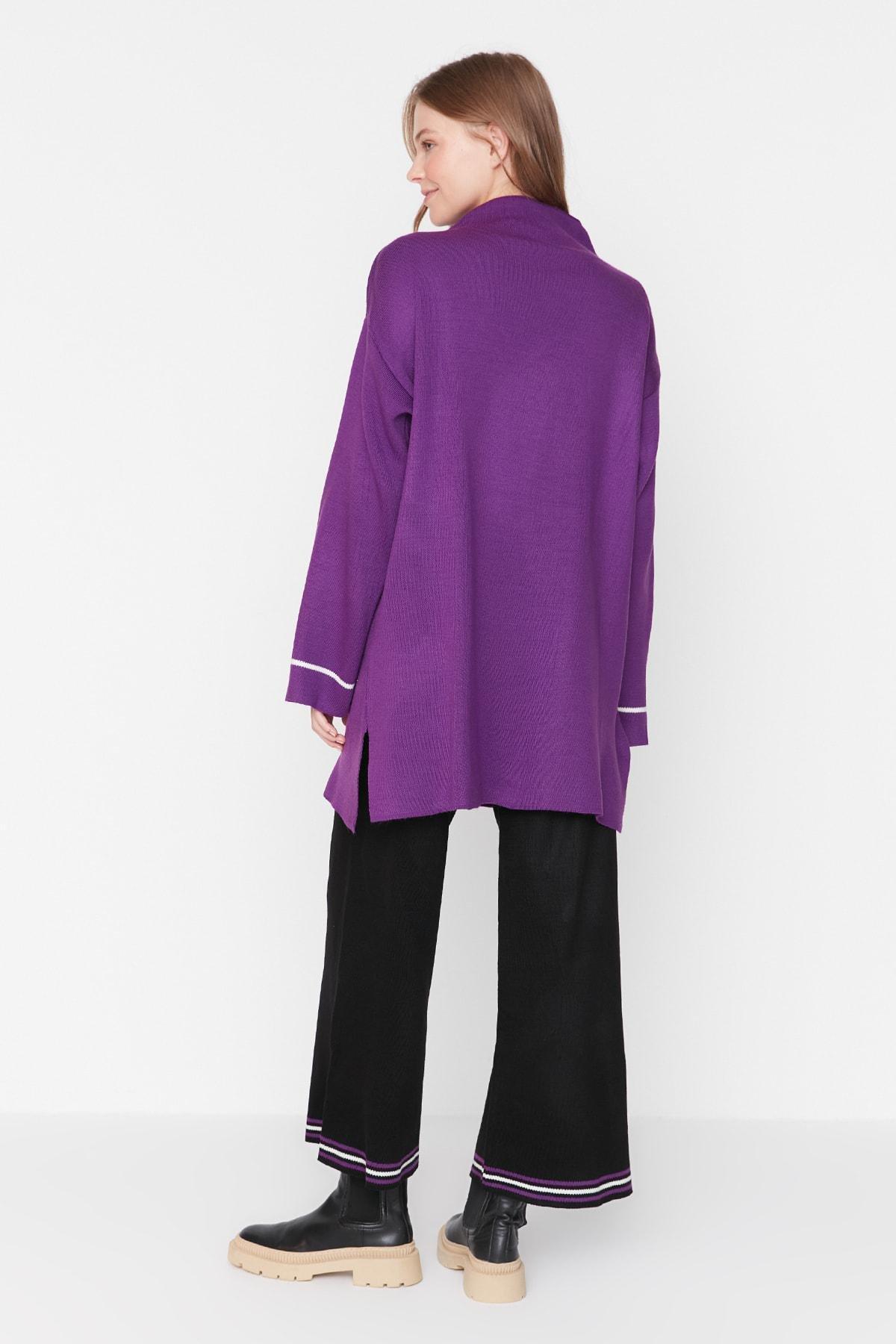 Purple Standing Collar Co-Ord Set, , large image number 4