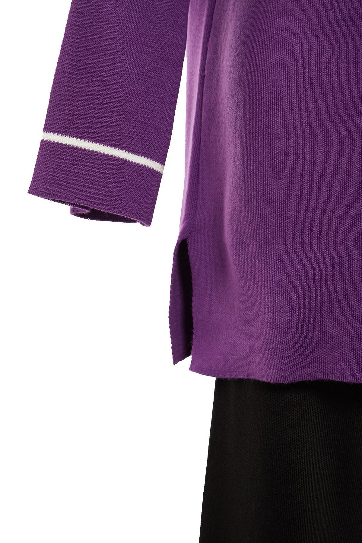 Purple Standing Collar Co-Ord Set, , large image number 5