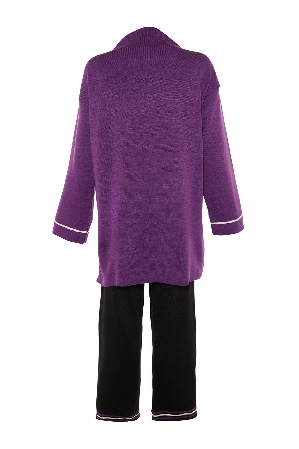 Purple Standing Collar Co-Ord Set, , large image number 6