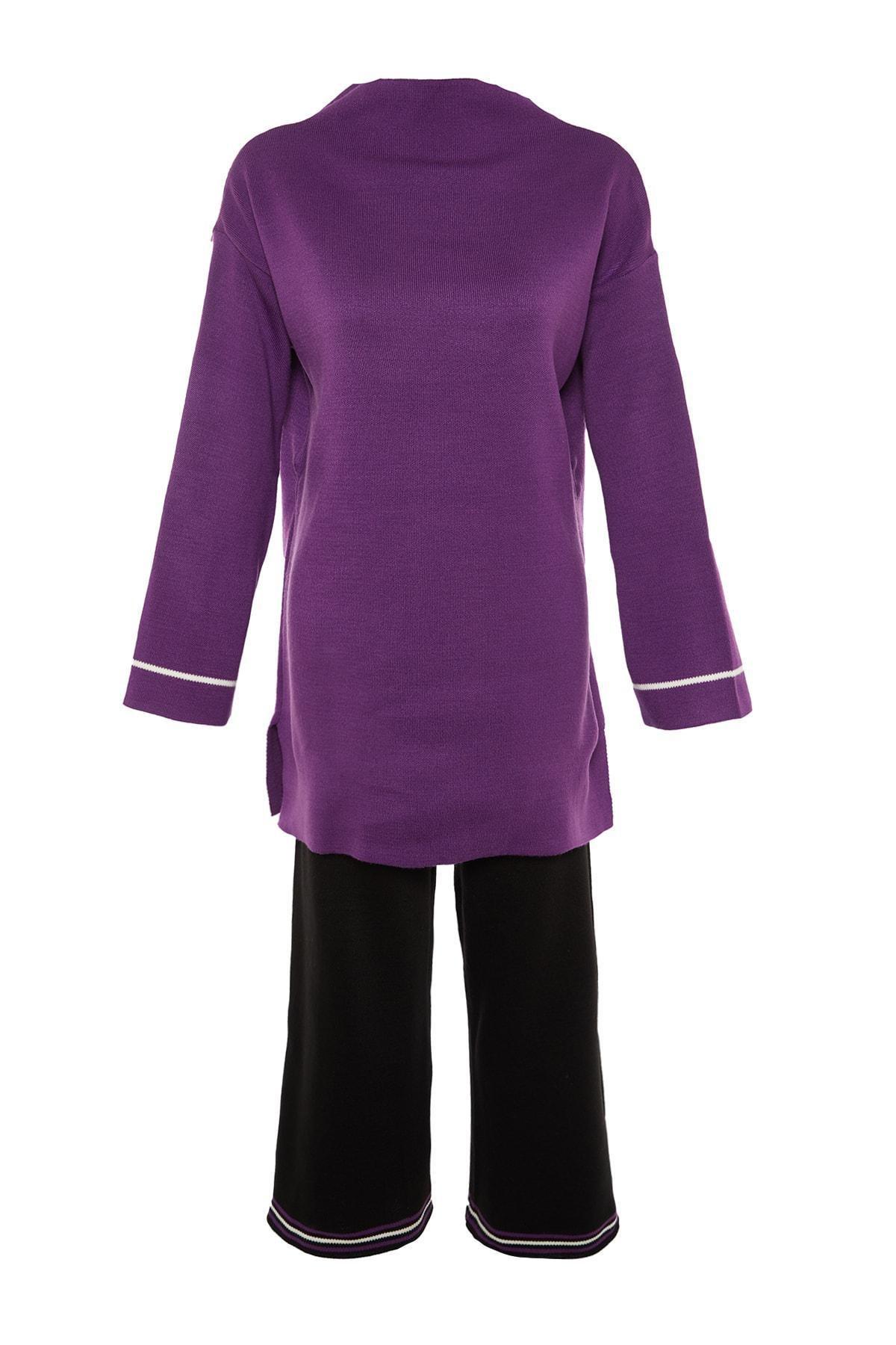 Purple Standing Collar Co-Ord Set, , large image number 8