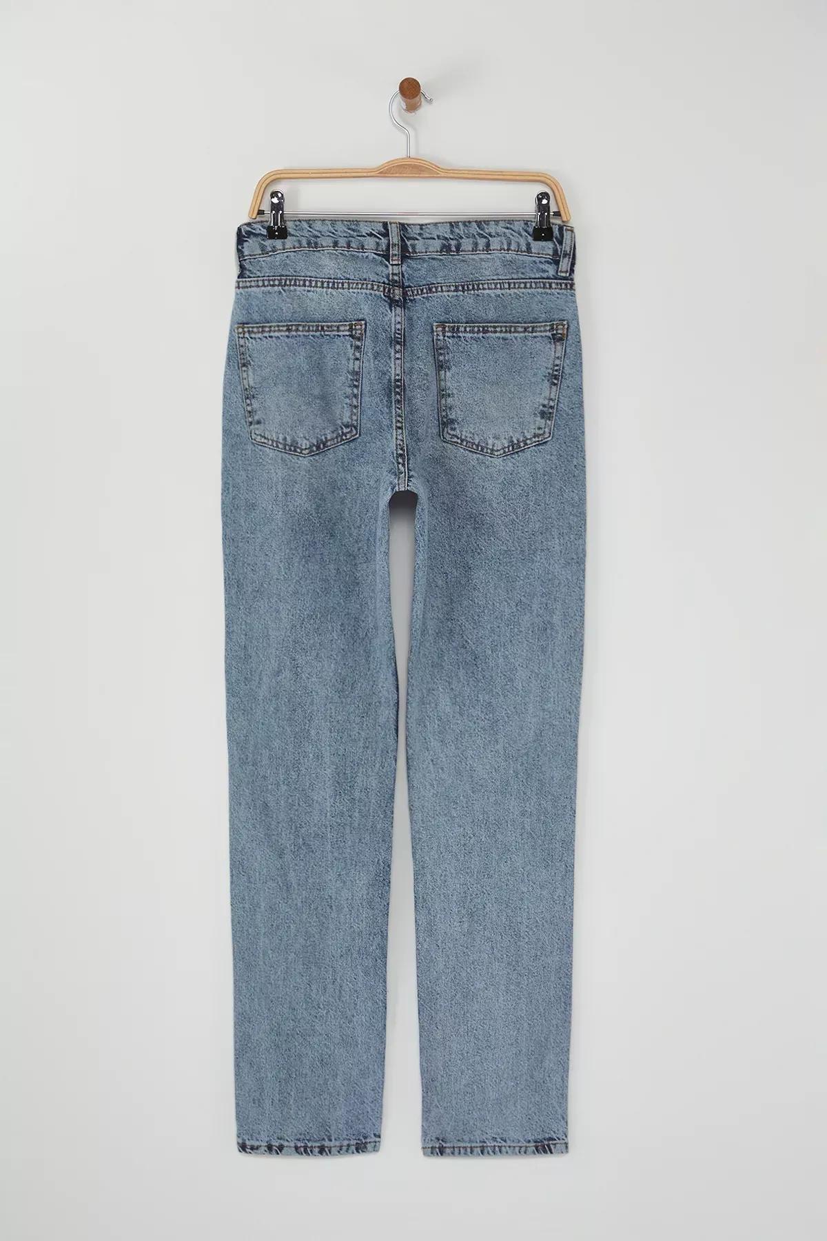 Blue Straight Fit Jeans, , large image number 6