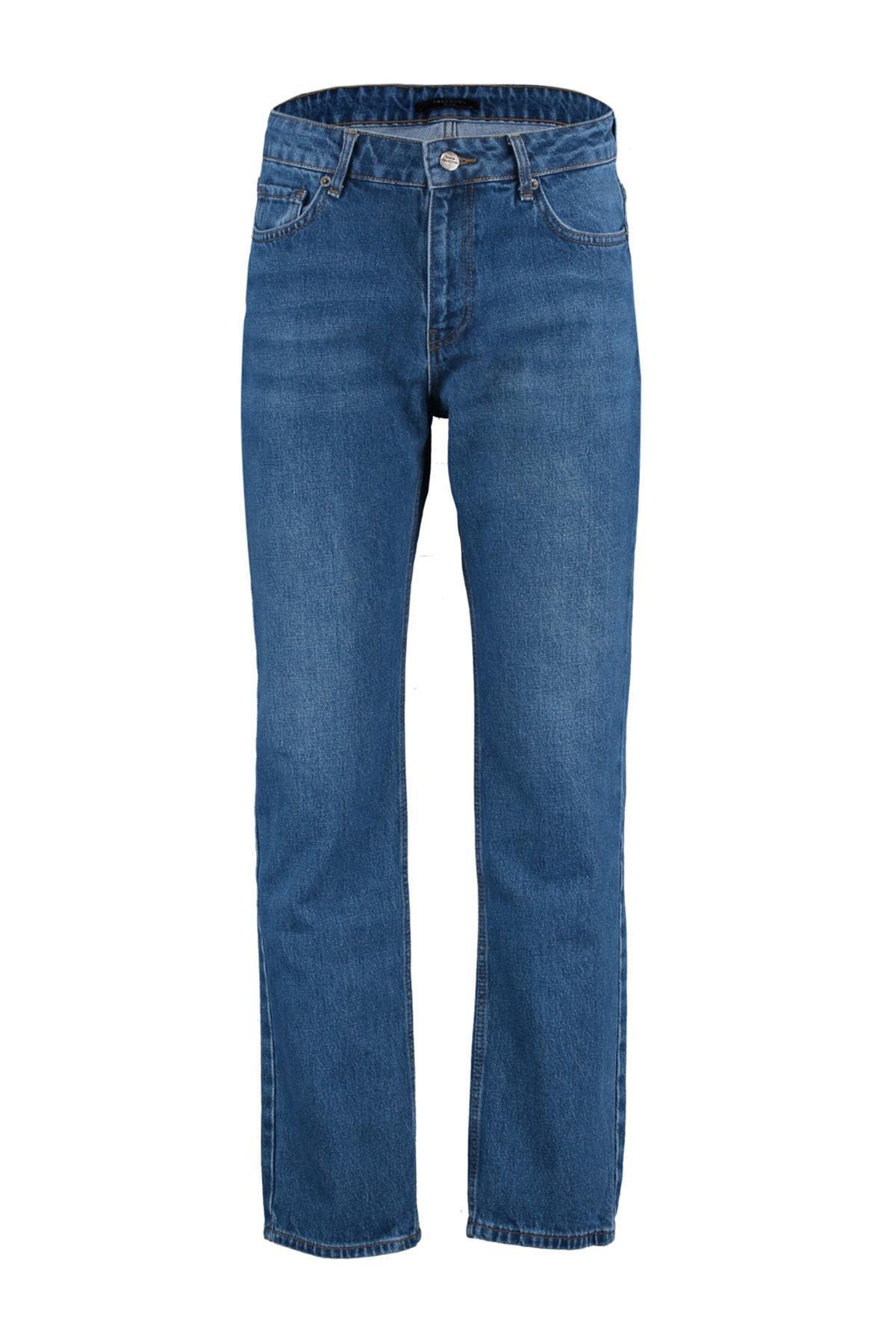 Trendyol - Navy Straight Denim Jeans