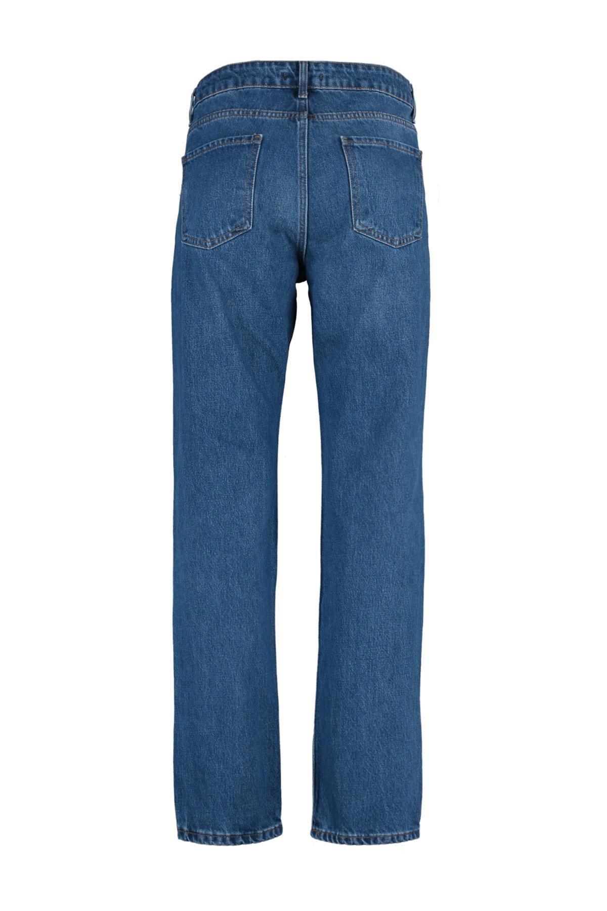 Navy Straight Denim Jeans, , large image number 8