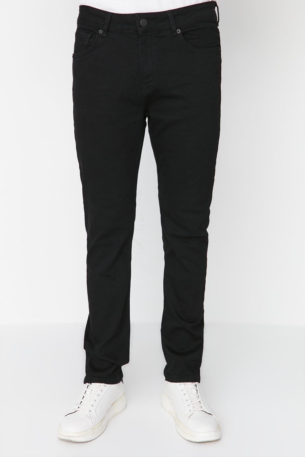 Black Denim Slim Jeans, , large image number 0