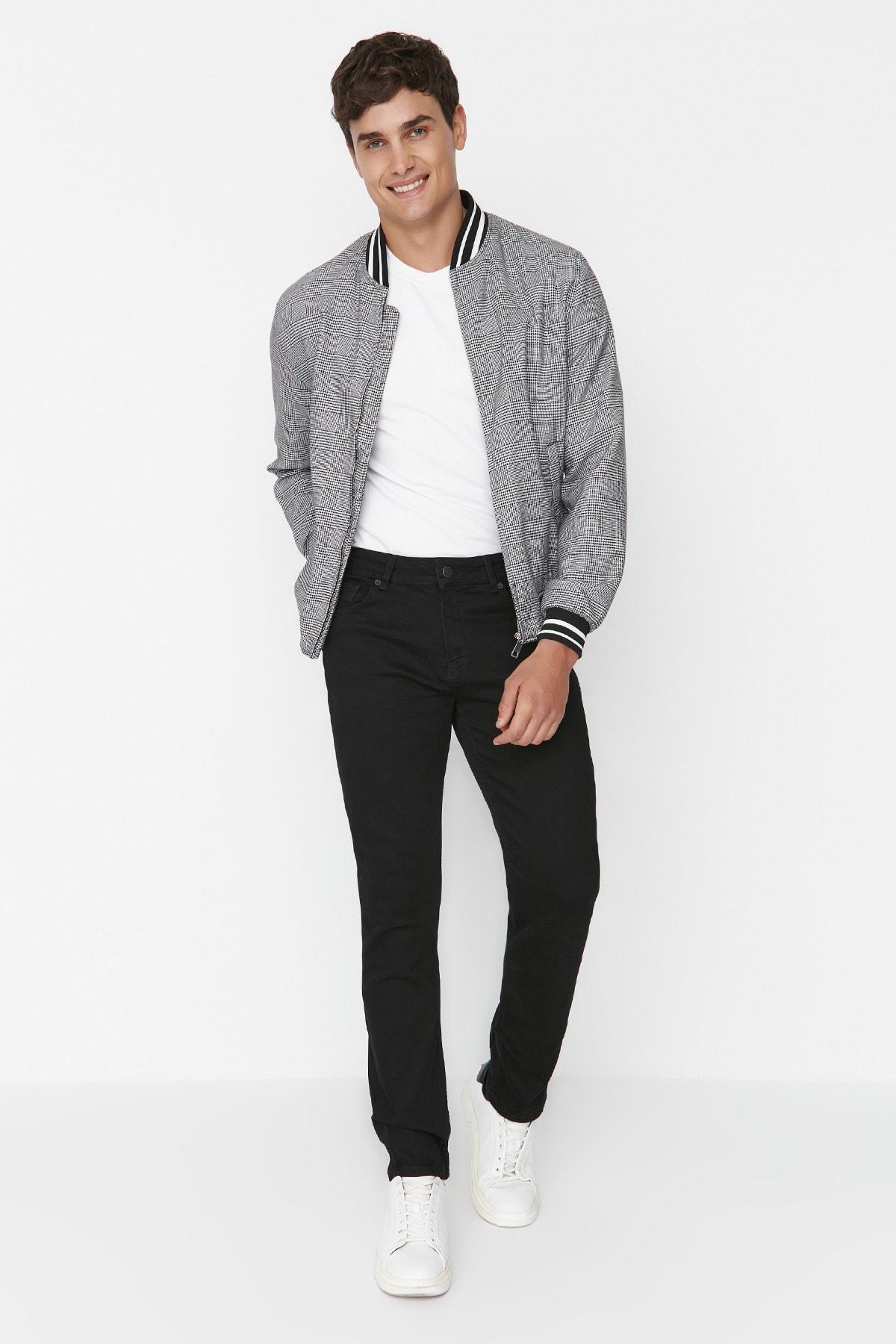 Black Denim Slim Jeans, , large image number 1