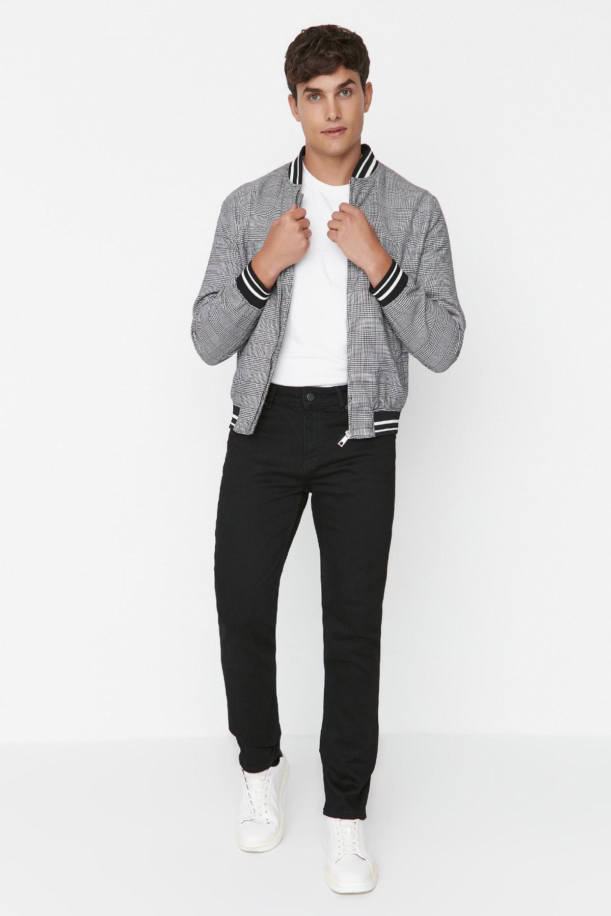 Black Denim Slim Jeans, , large image number 2