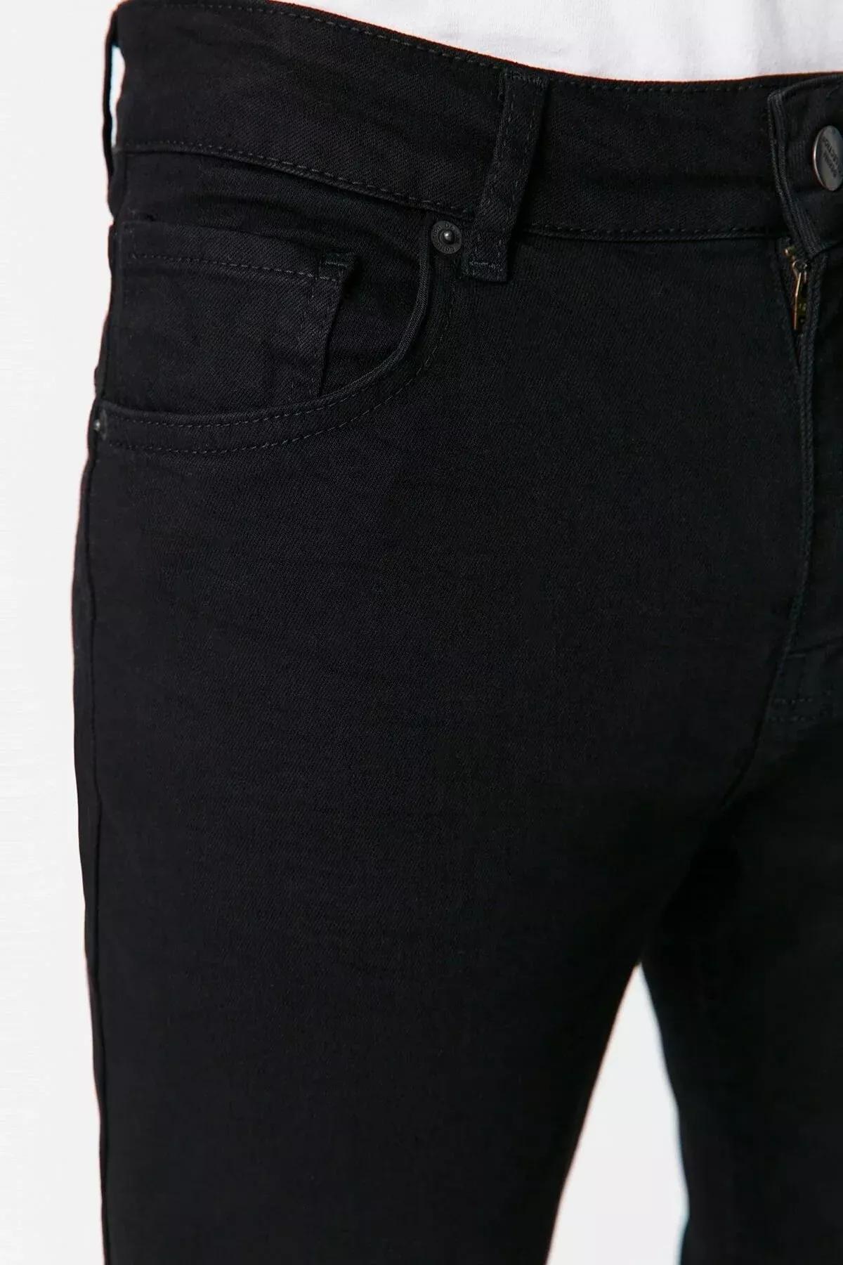 Black Denim Slim Jeans, Black, large image number 4