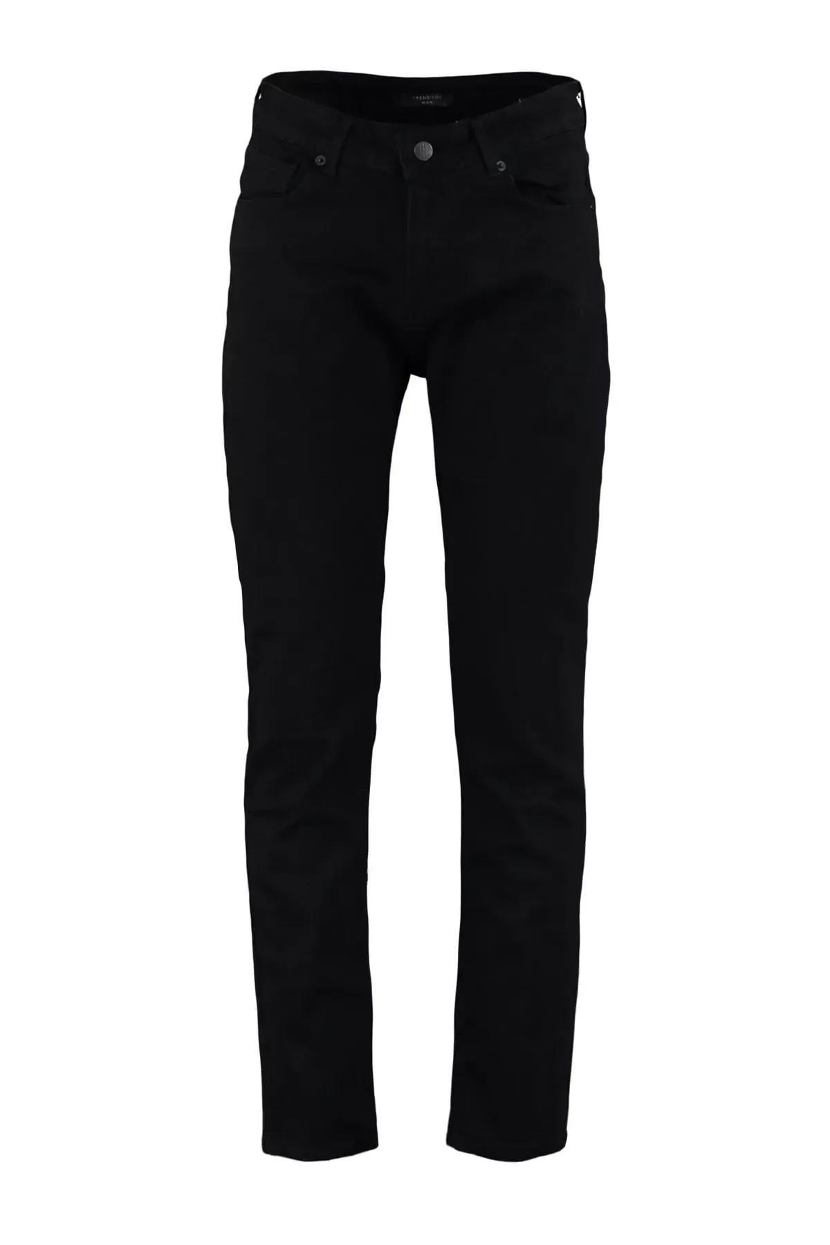 Black Denim Slim Jeans, Black, large image number 6