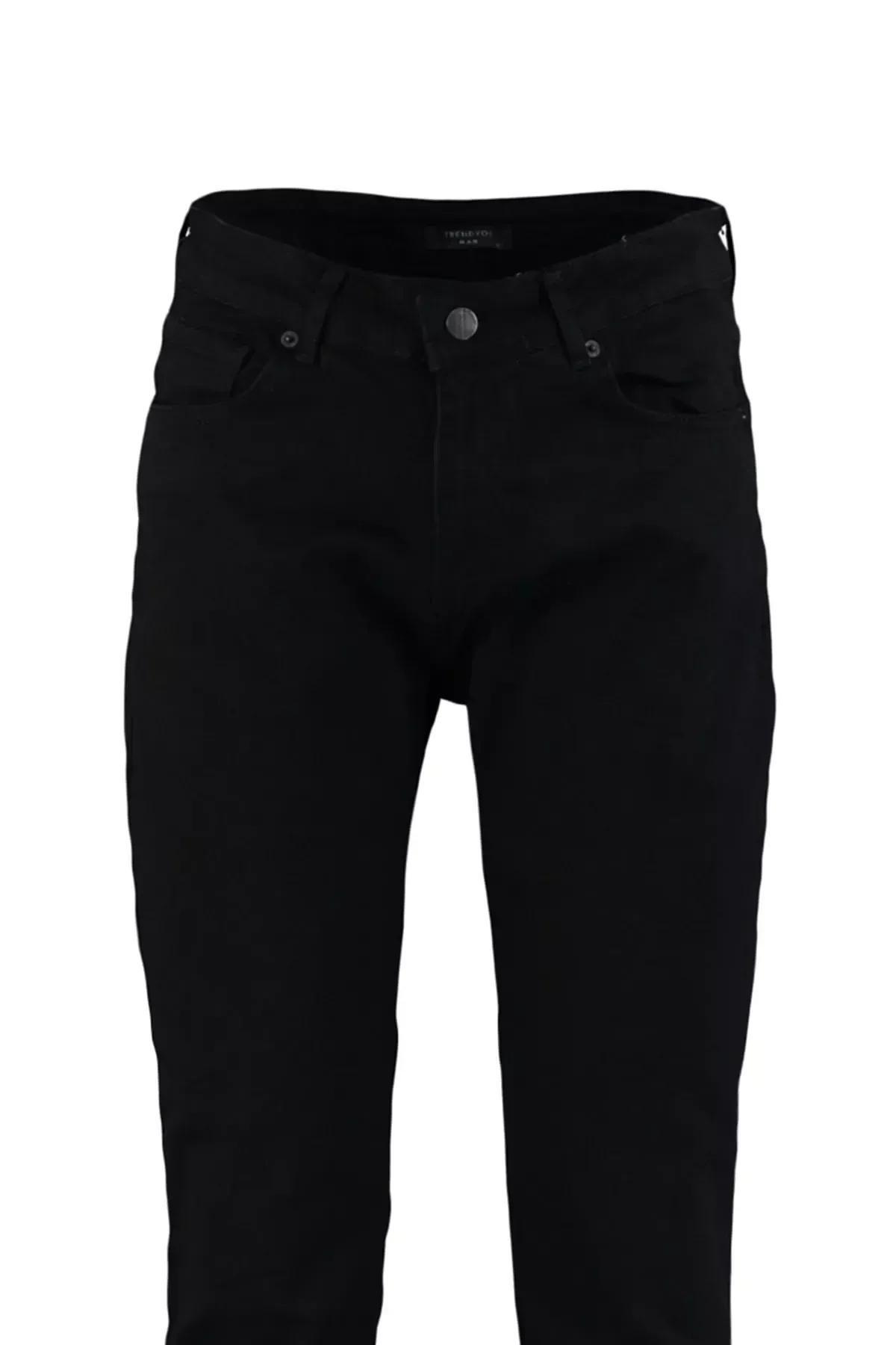 Black Denim Slim Jeans, Black, large image number 7