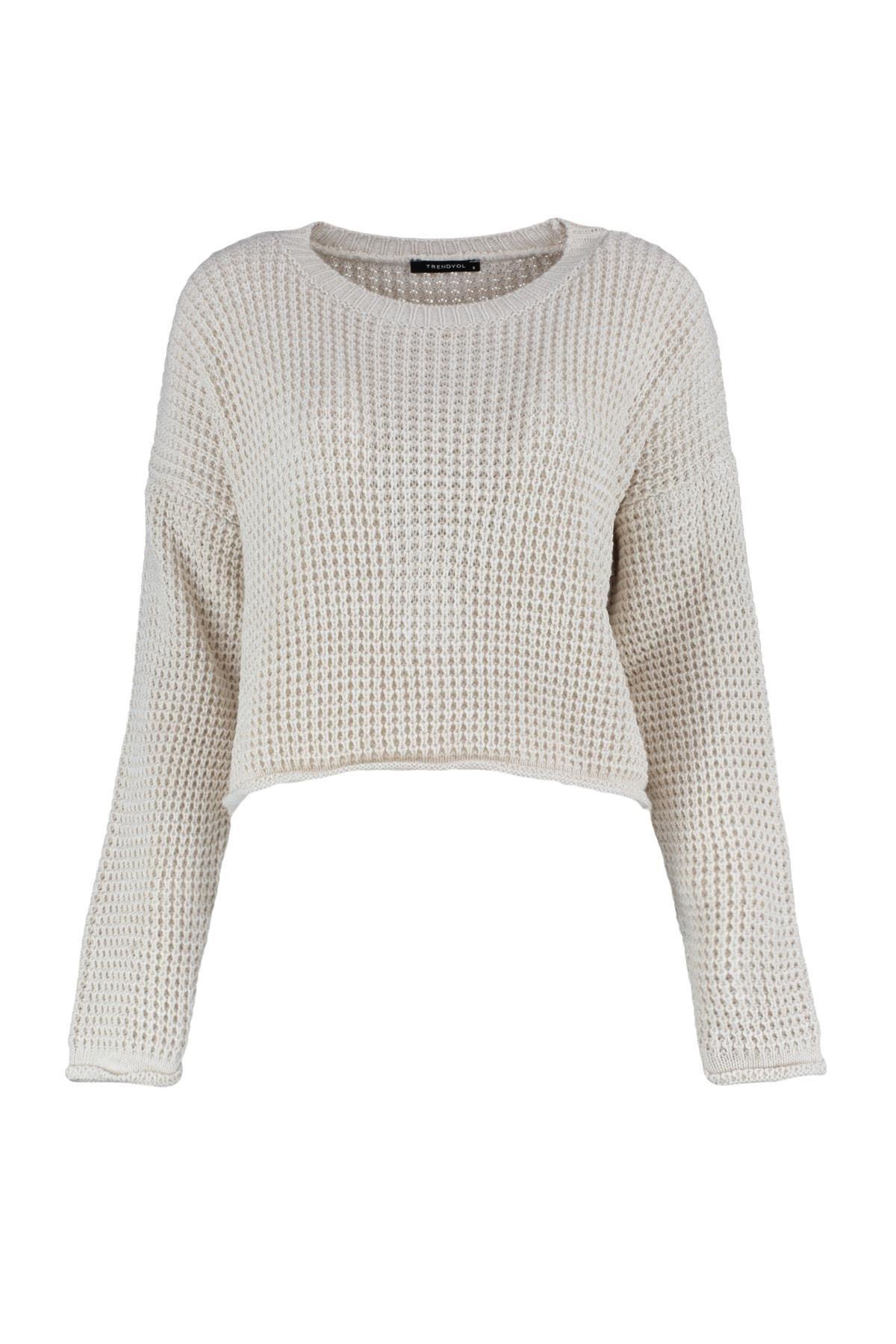 Beige Crew Neck Sweater, , large image number 5