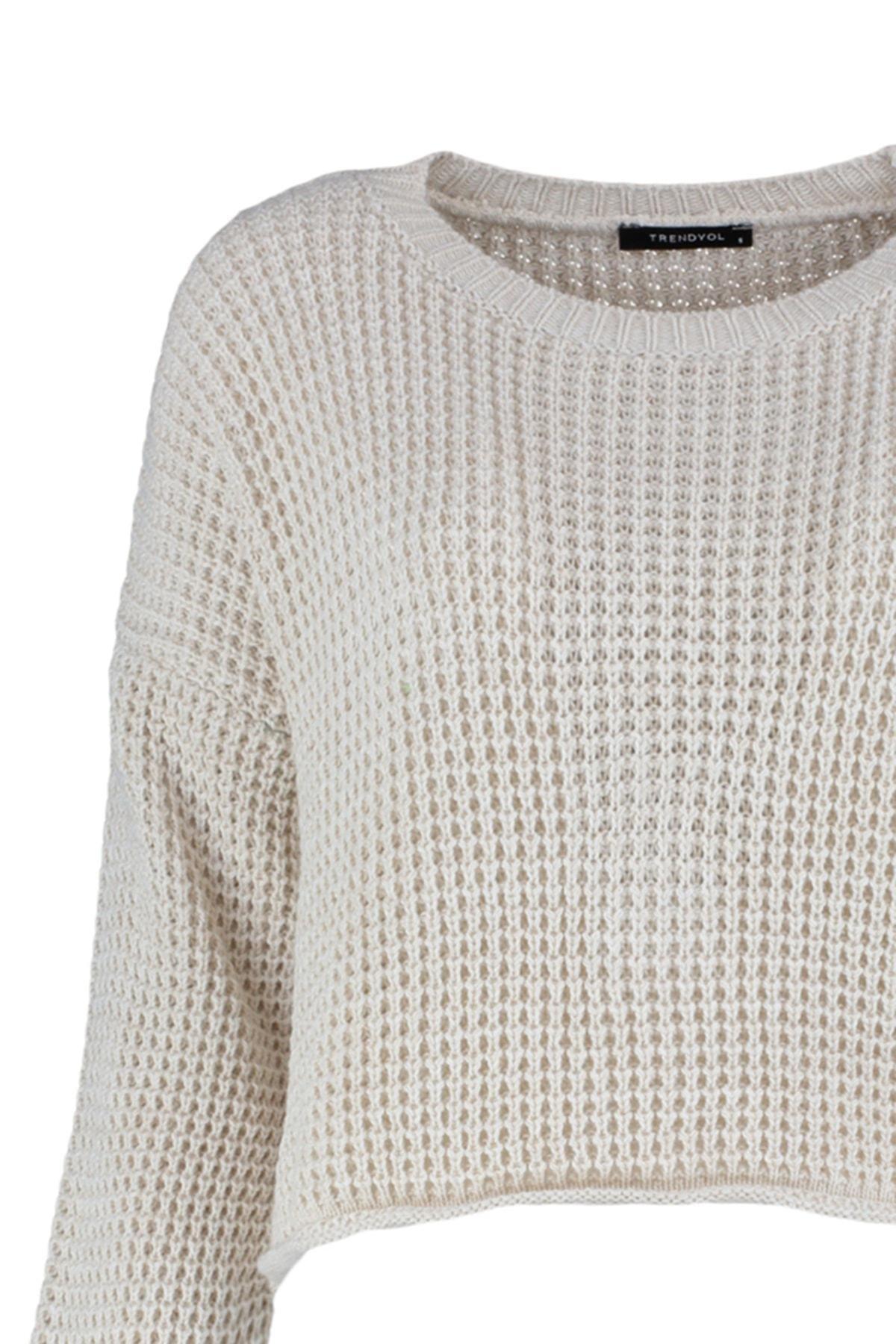 Beige Crew Neck Sweater, , large image number 6
