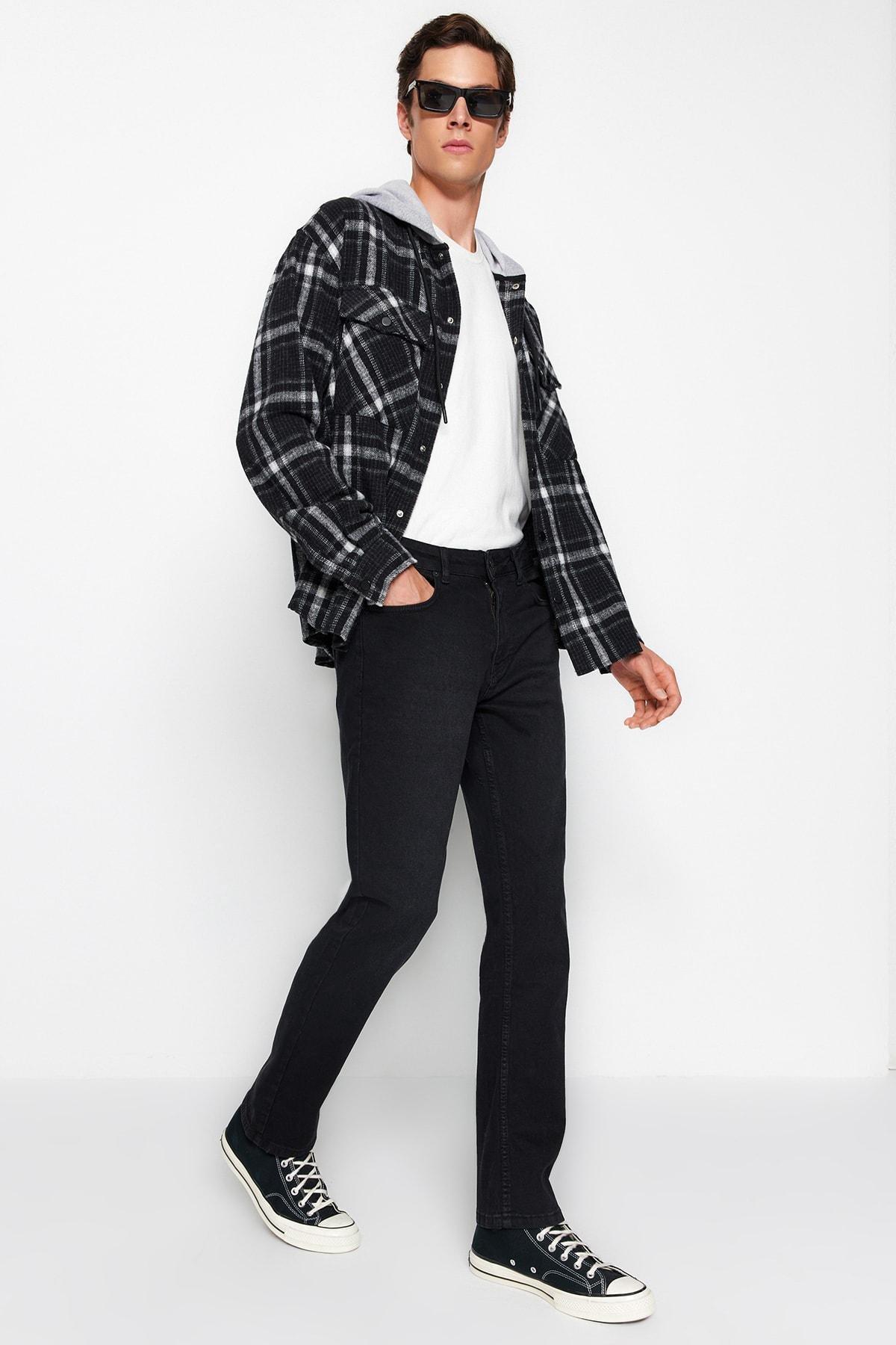 Black Straight Jeans, Black-1003, large image number 0