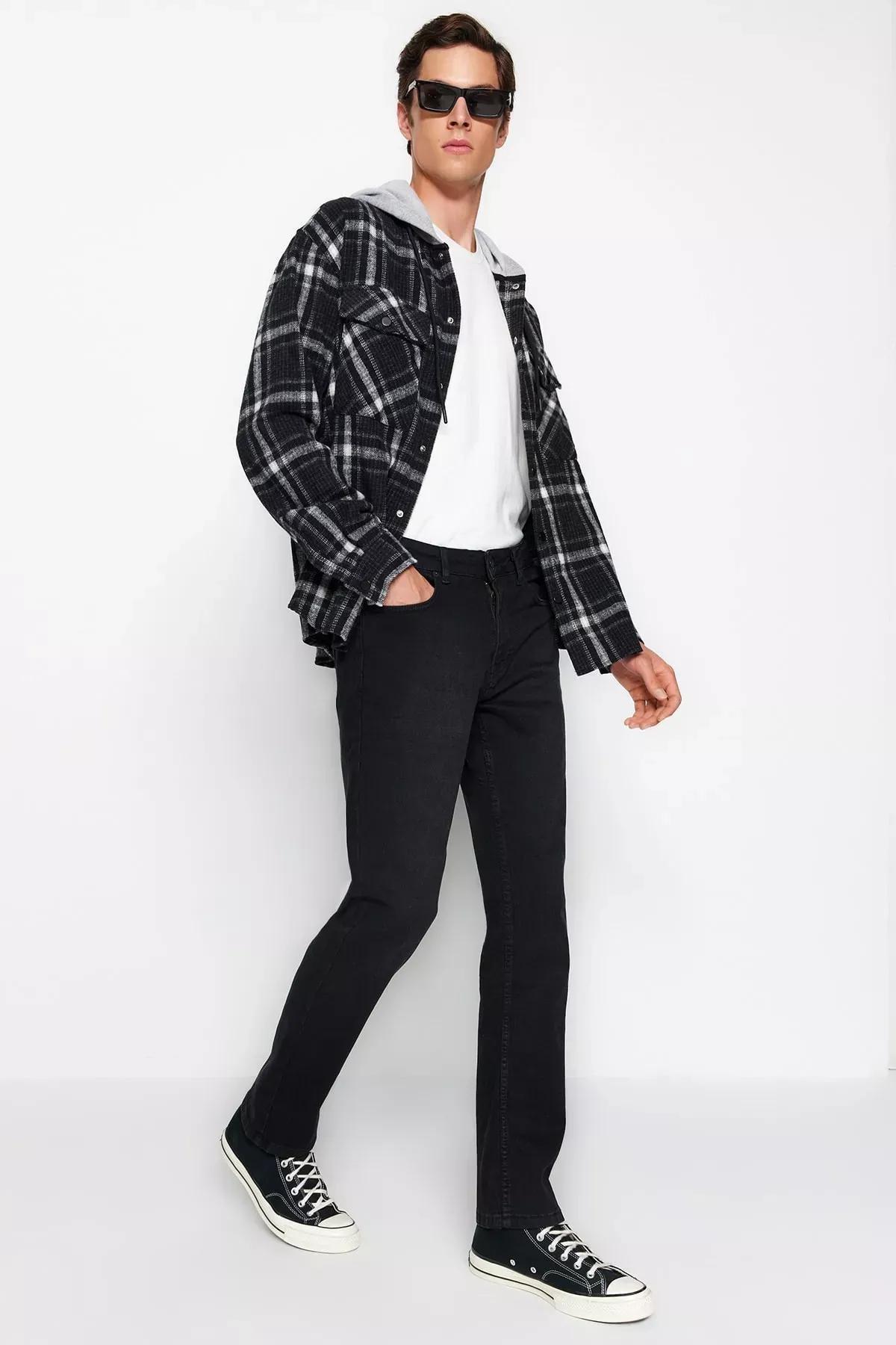 Black Straight Jeans, Black-1003, medium