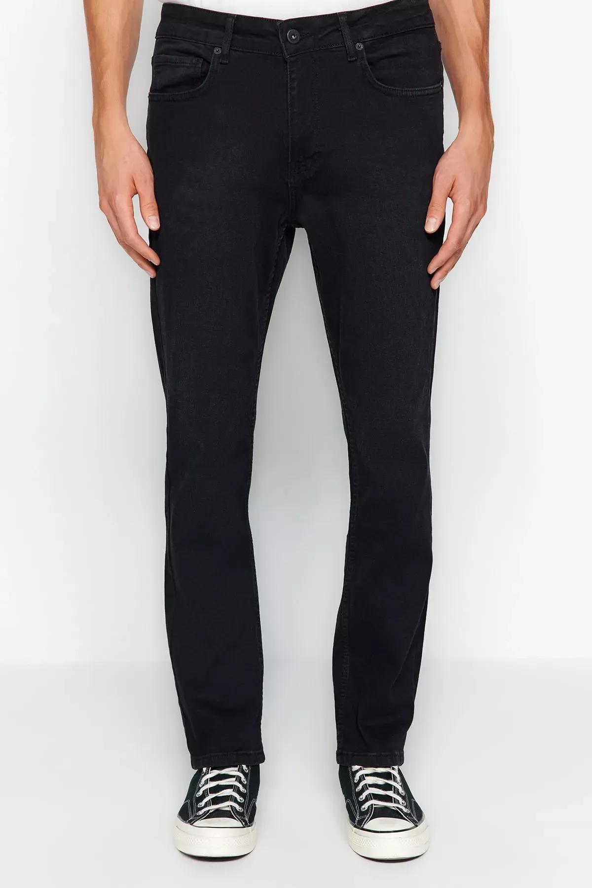 Black Straight Jeans, Black-1003, medium