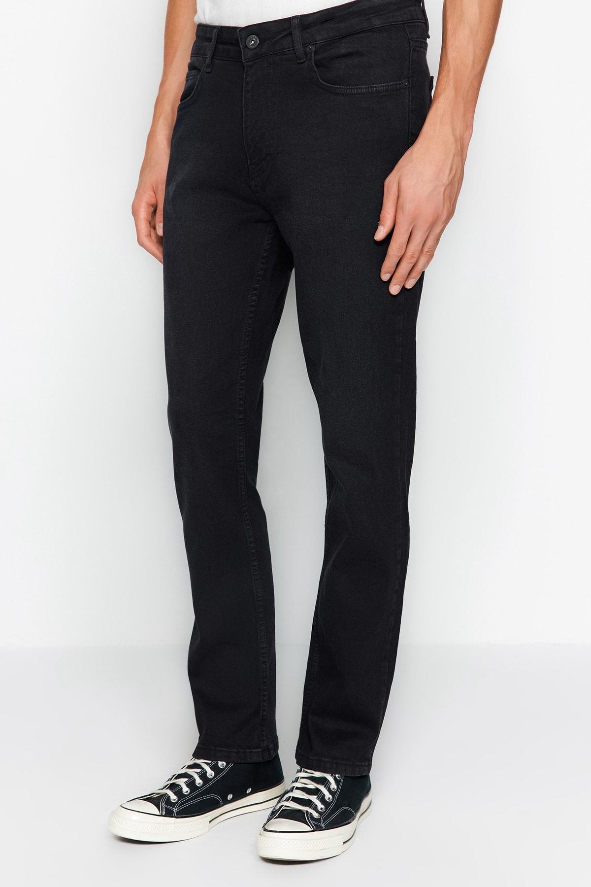 Black Straight Jeans, Black-1003, large image number 3