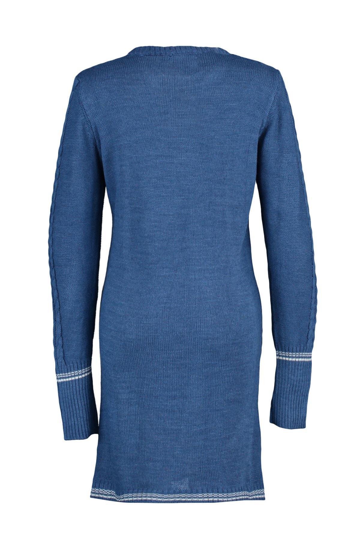 Blue Pullover Mini Dress, , large image number 7