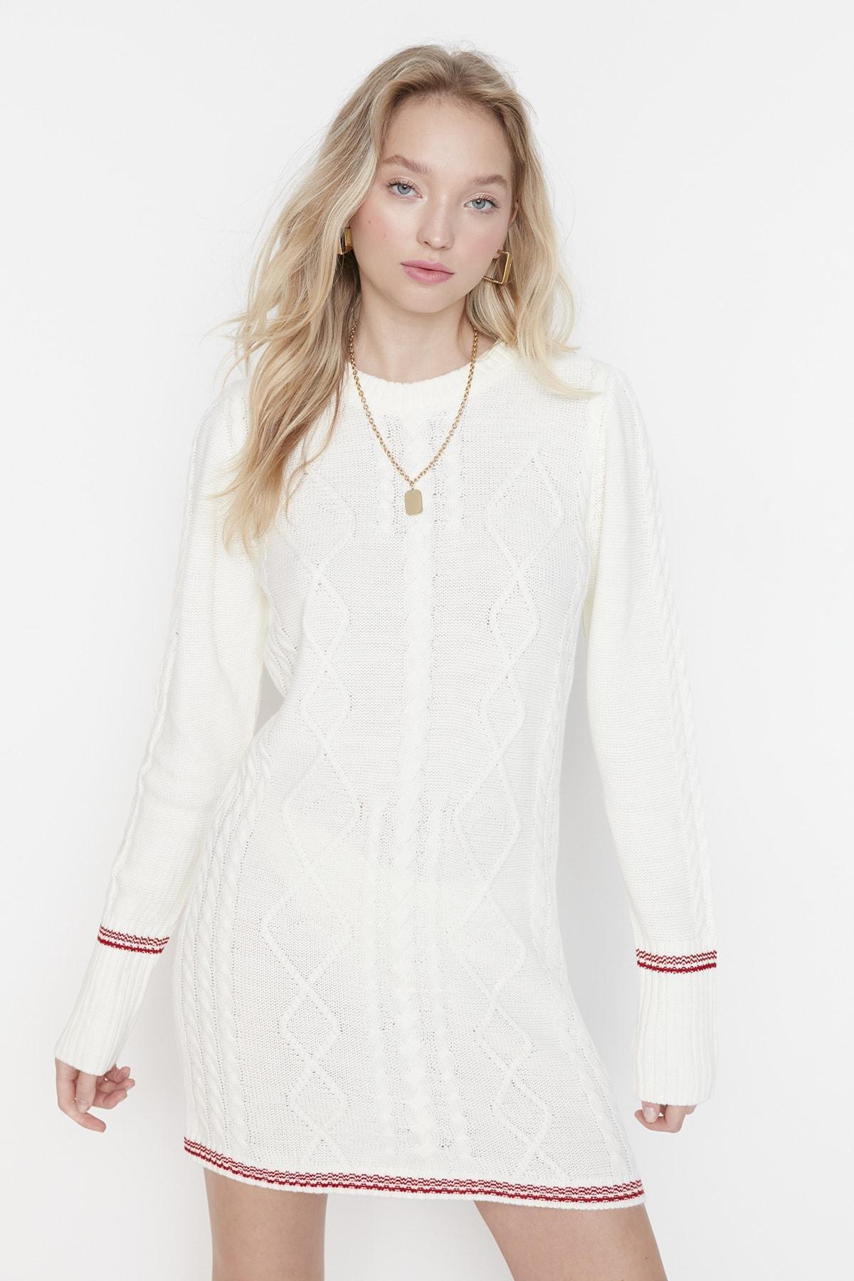 Ecru Pullover Mini Dress, , large image number 0