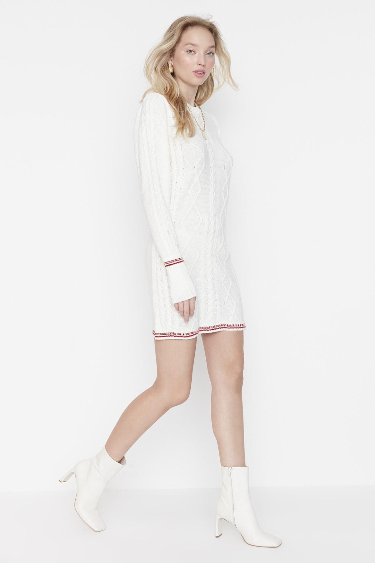 Ecru Pullover Mini Dress, , large image number 1