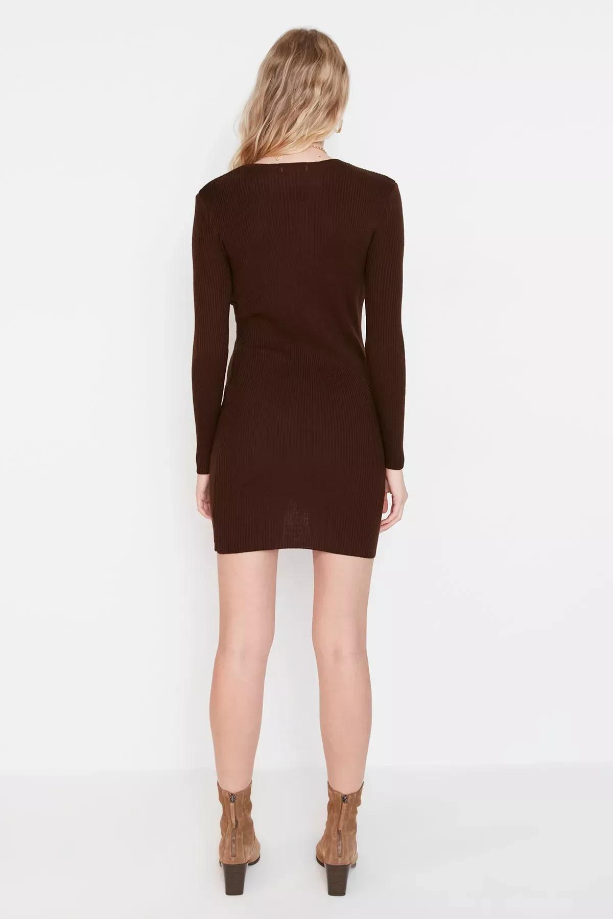 Brown Bodycon Mini Dress, , large image number 4