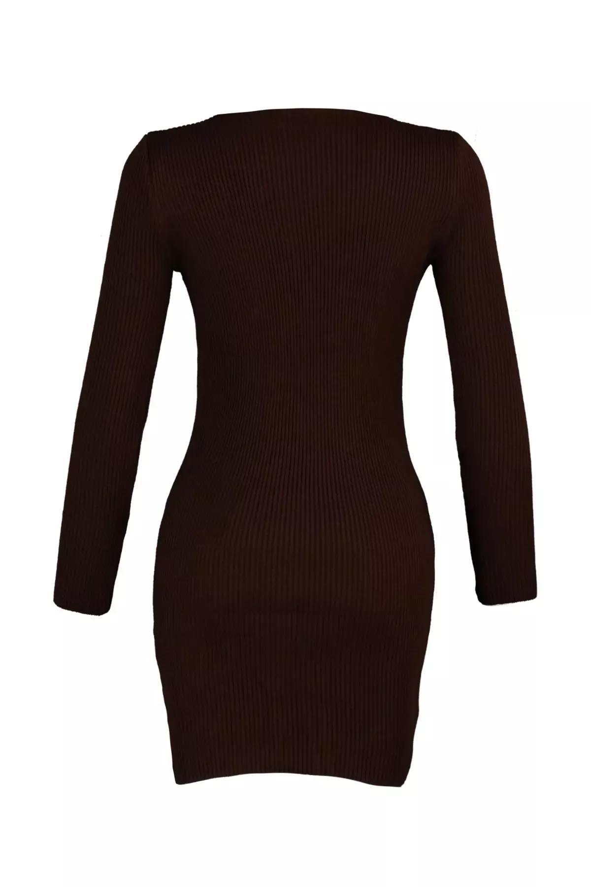 Brown Bodycon Mini Dress, , large image number 6