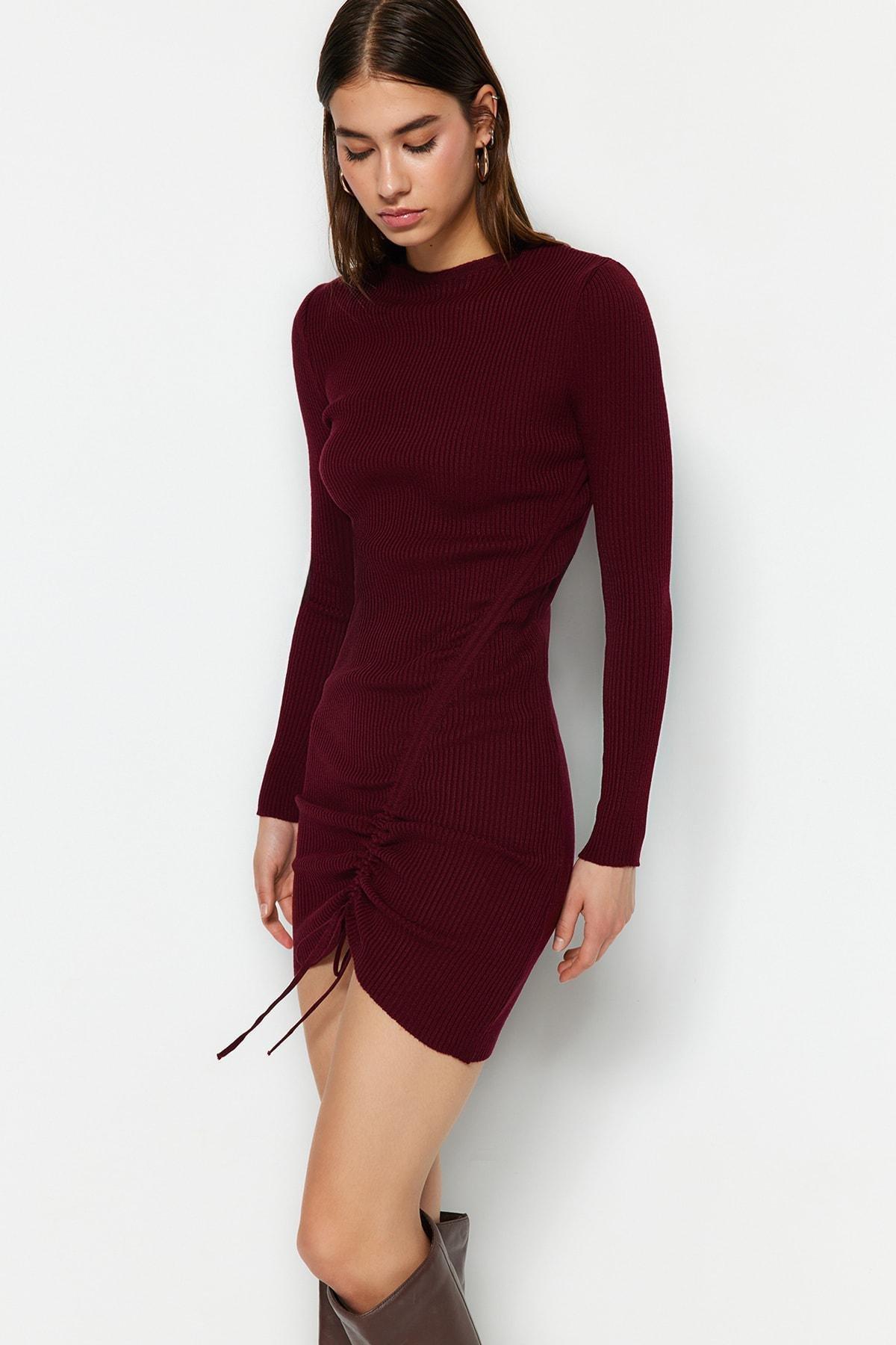 Burgundy Bodycon Dress, C101_7013, large image number 1