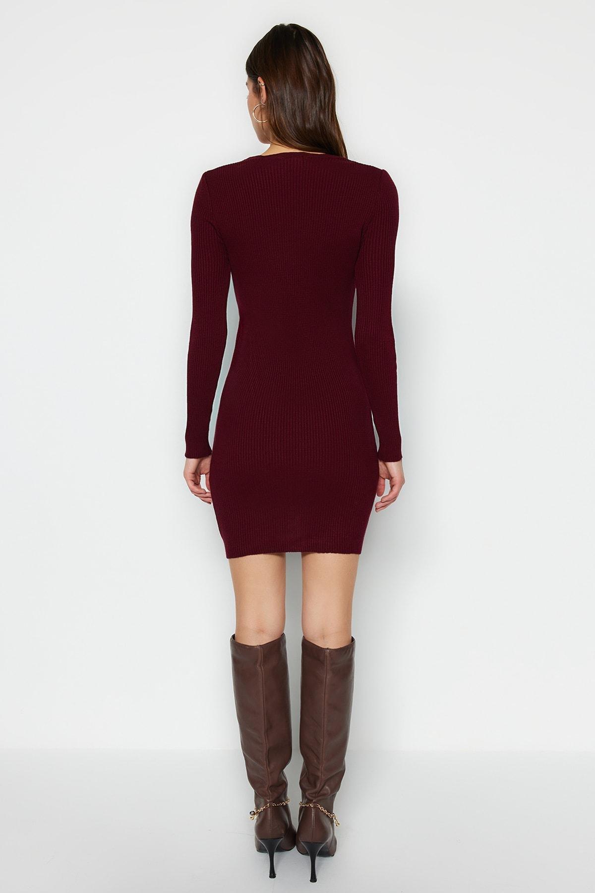 Burgundy Bodycon Dress, C101_7013, large image number 4