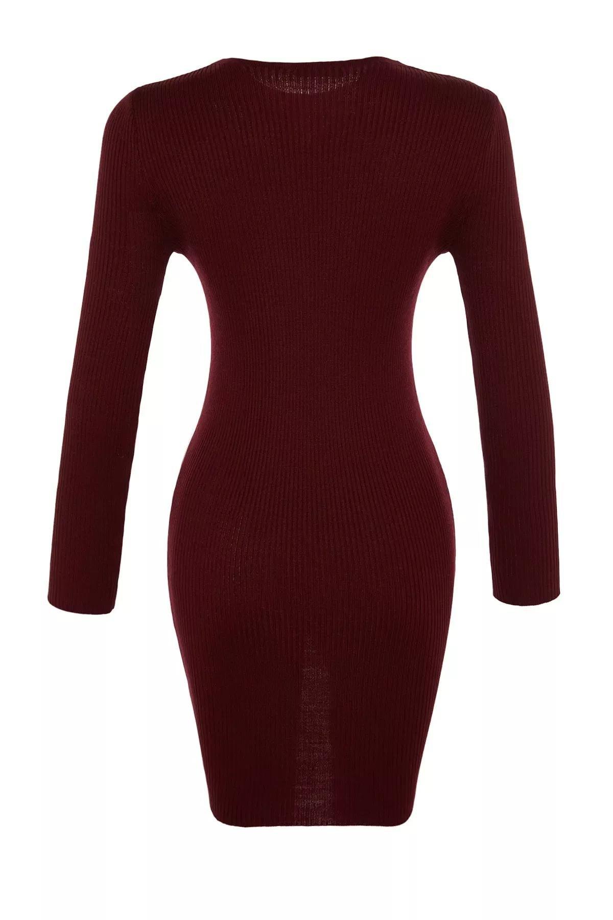 Burgundy Bodycon Dress, Burgundy, large image number 7