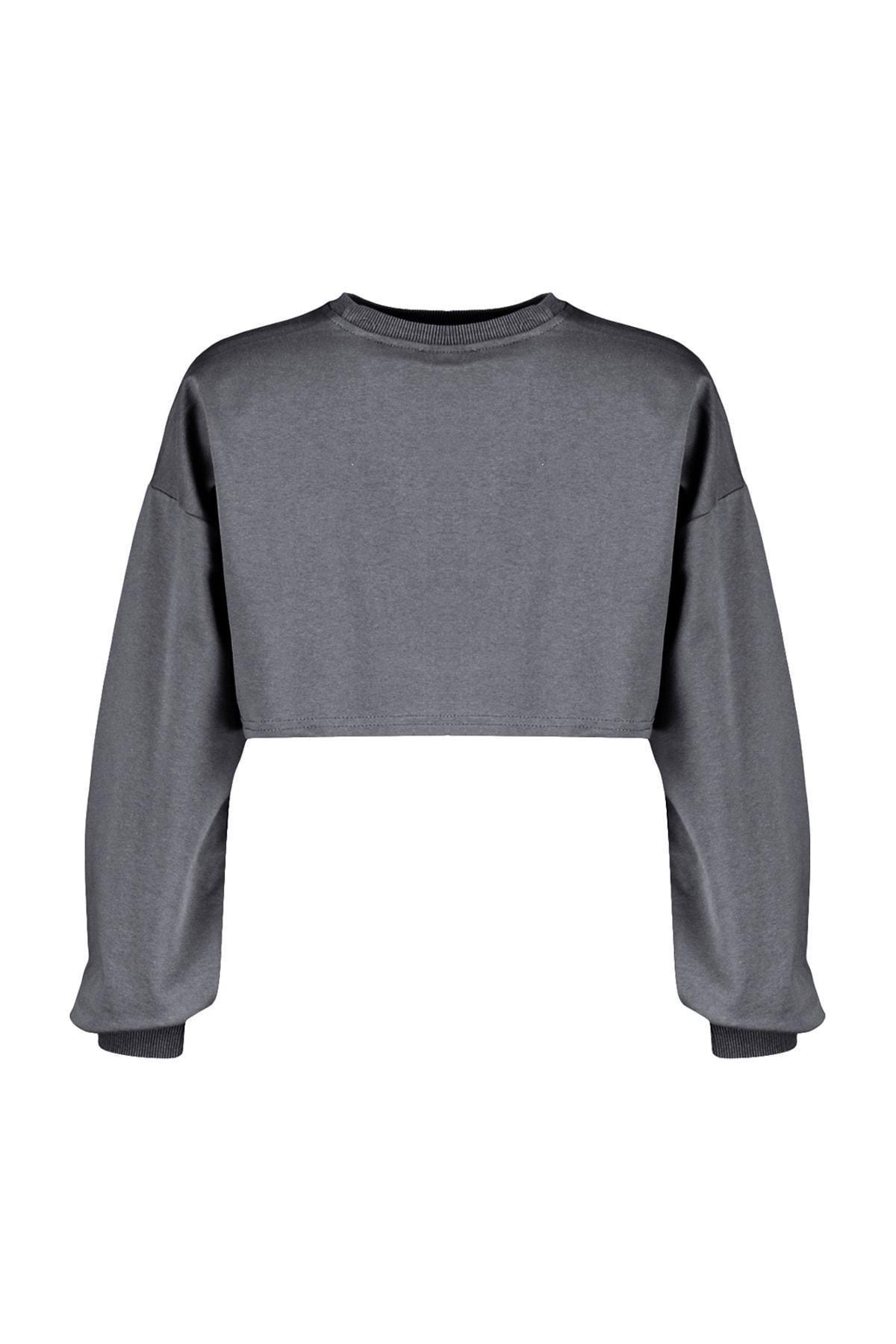 Gray Asymmetric Sweatshirt, , large image number 8