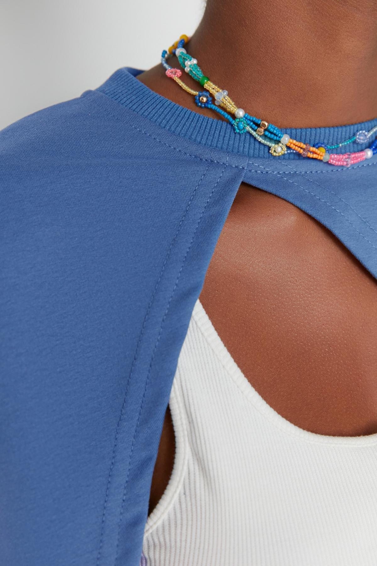 Blue Asymmetric Sweatshirt<br>, , large image number 5