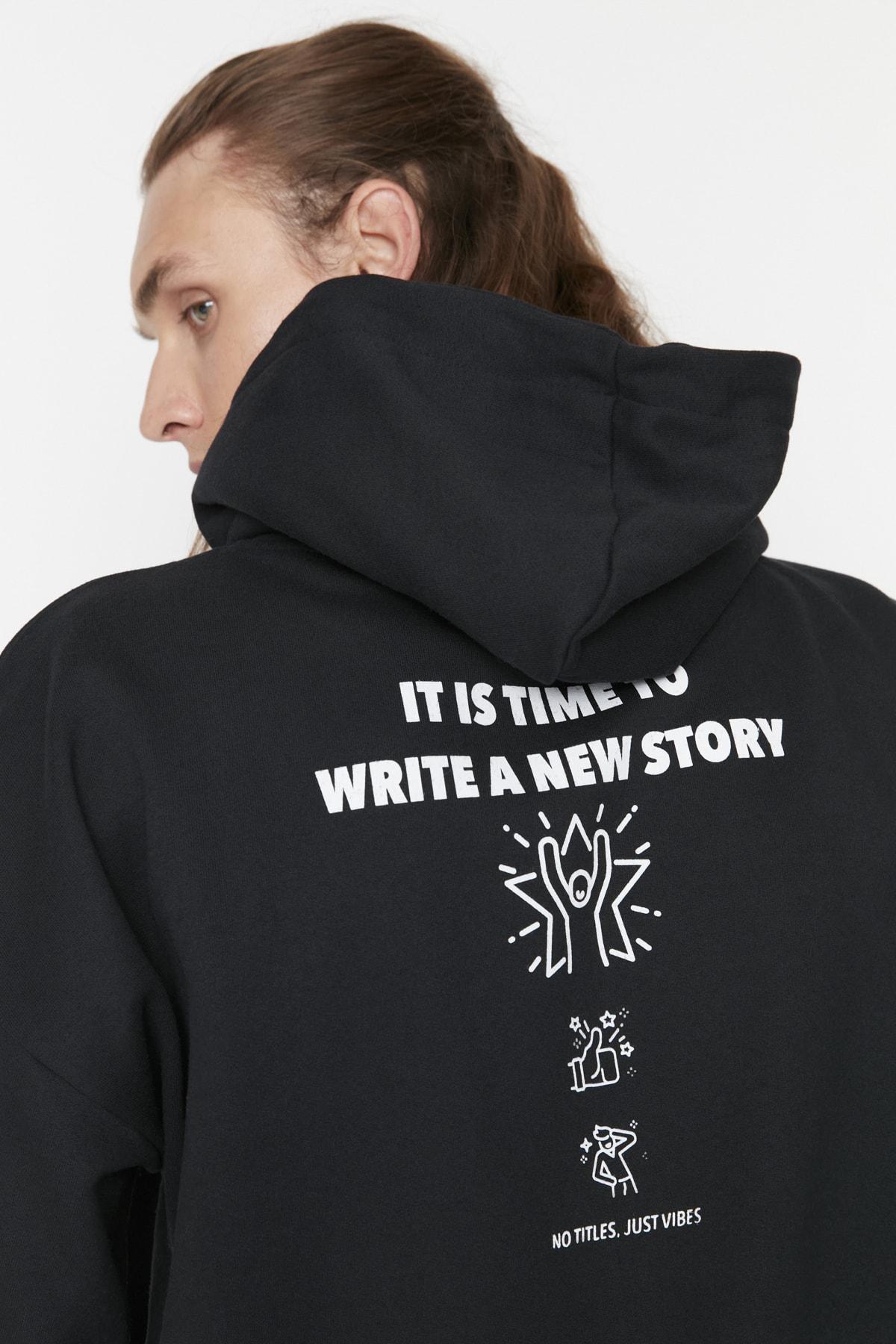 Black Oversize Hoodies, , large image number 1