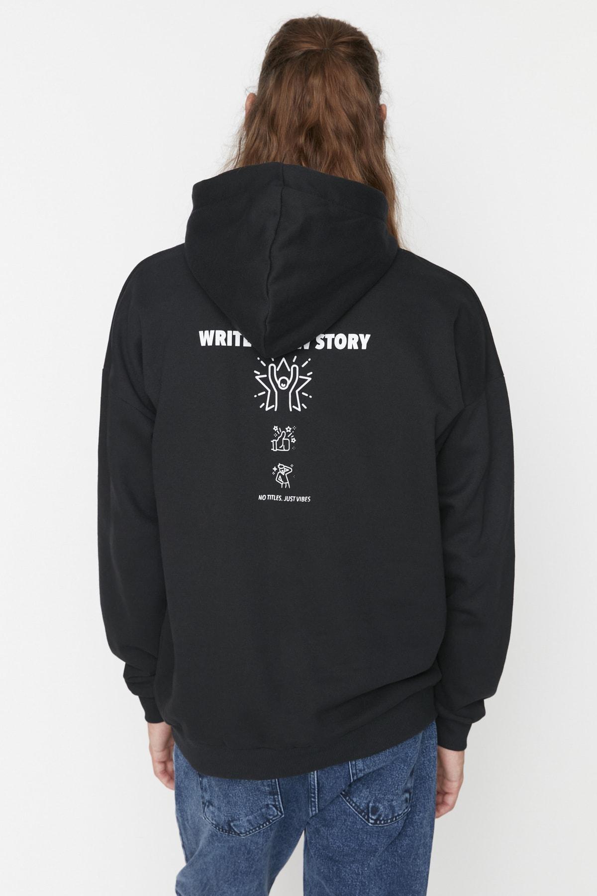 Black Oversize Hoodies, , large image number 5