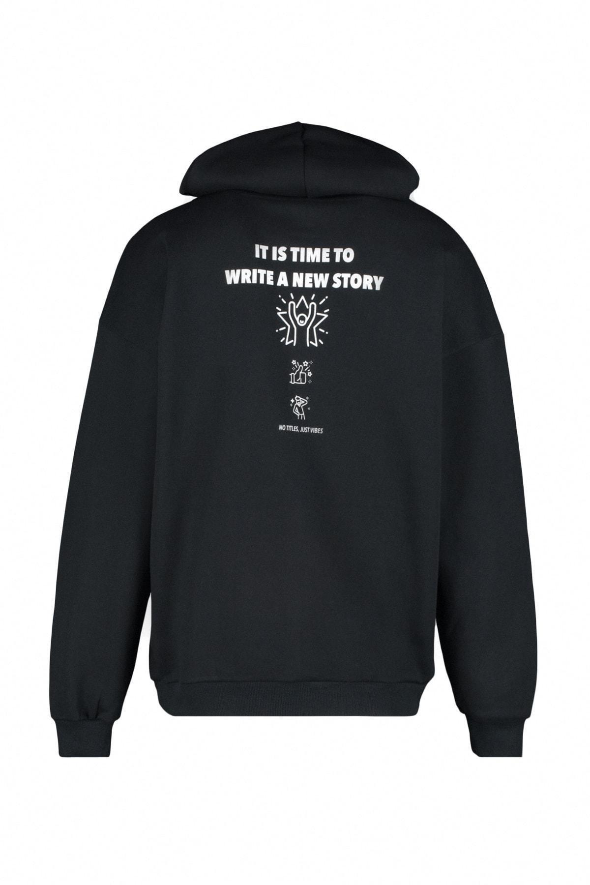 Black Oversize Hoodies, , large image number 6