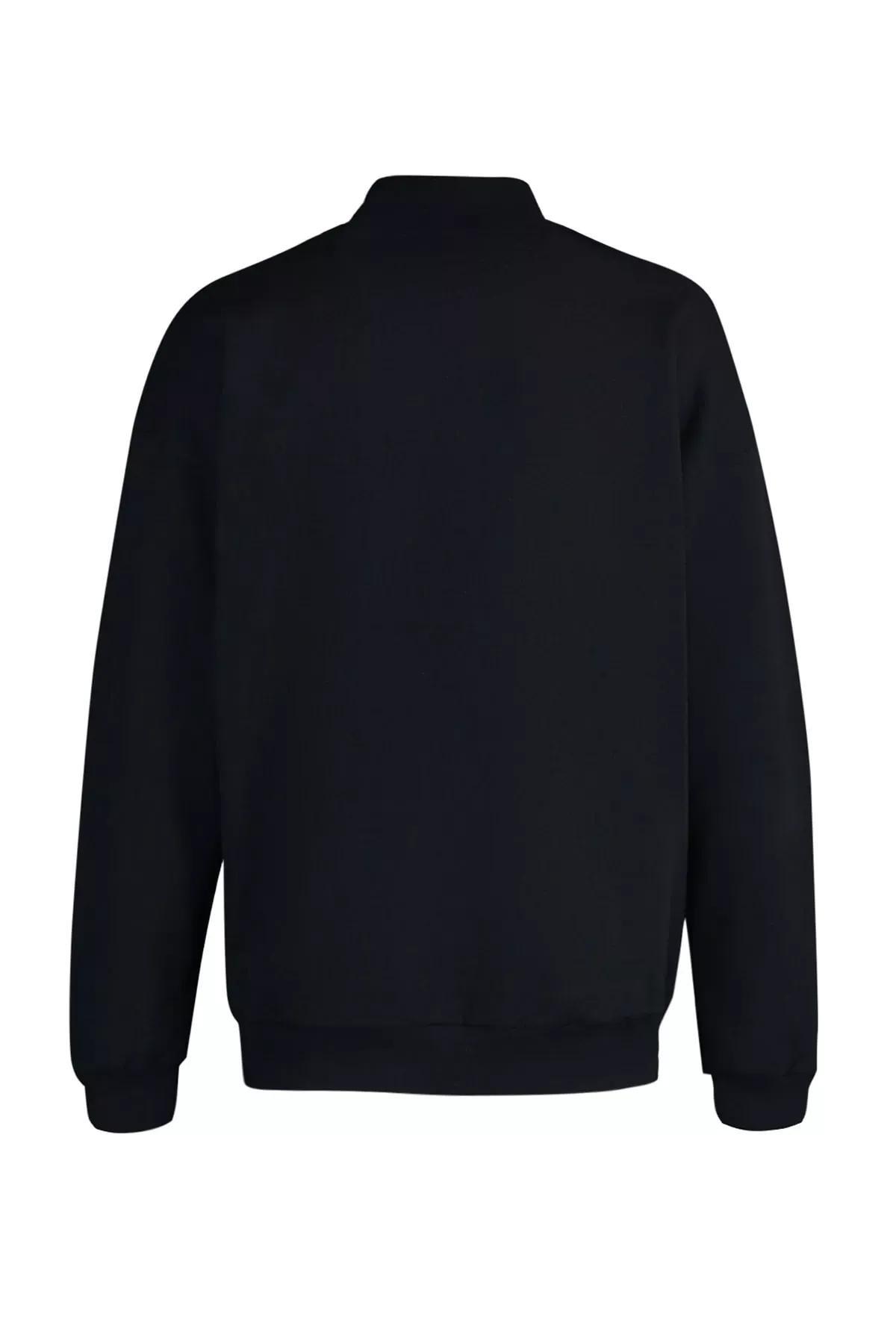 Black Printed Oversize Sweatshirt, Black, large image number 6