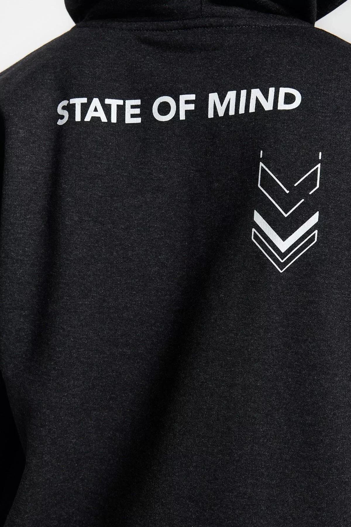 Grey Printed Fleece Sweatshirt, Anthracite, large image number 7