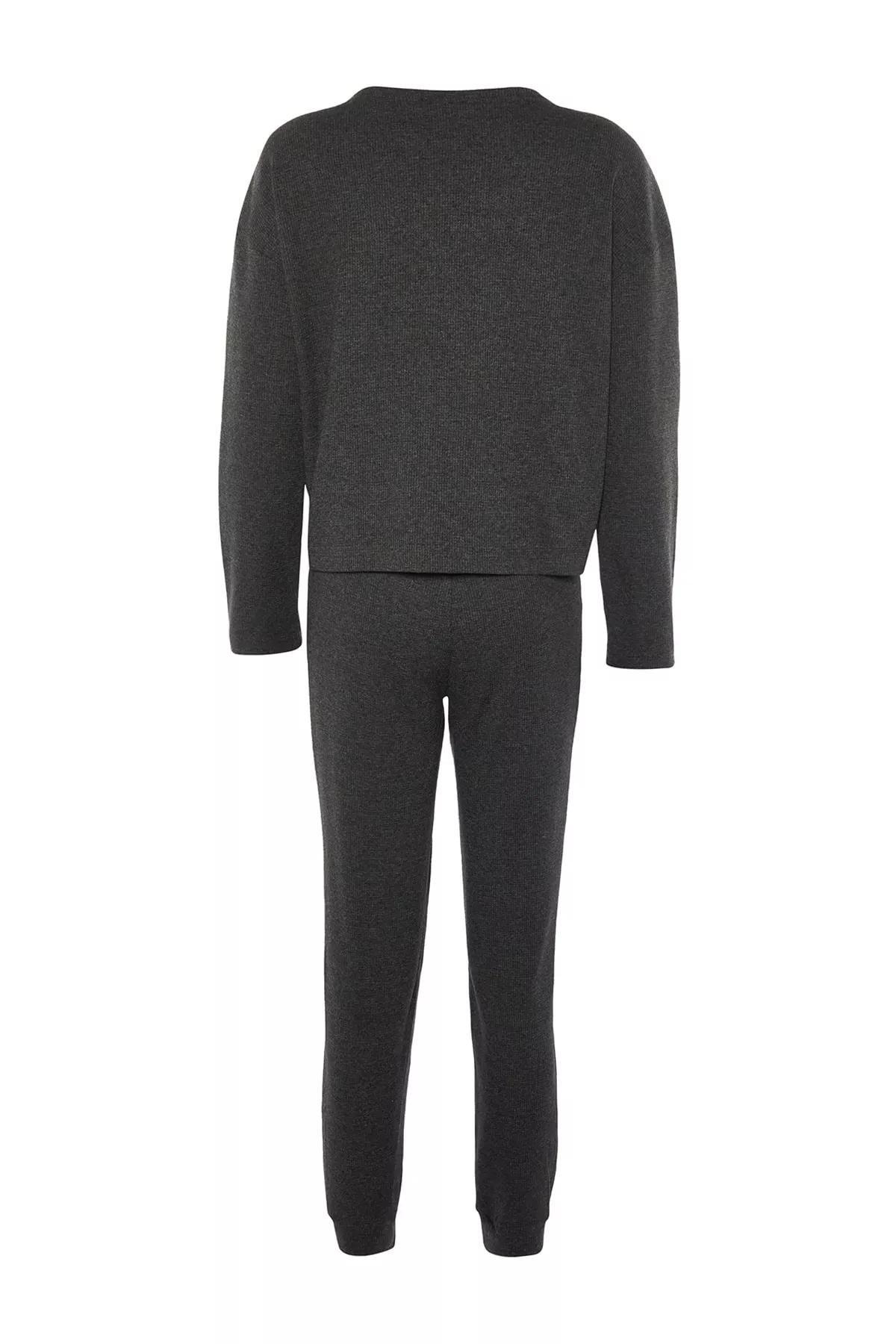 Gray Plain Pajama Set, Gray, large image number 6