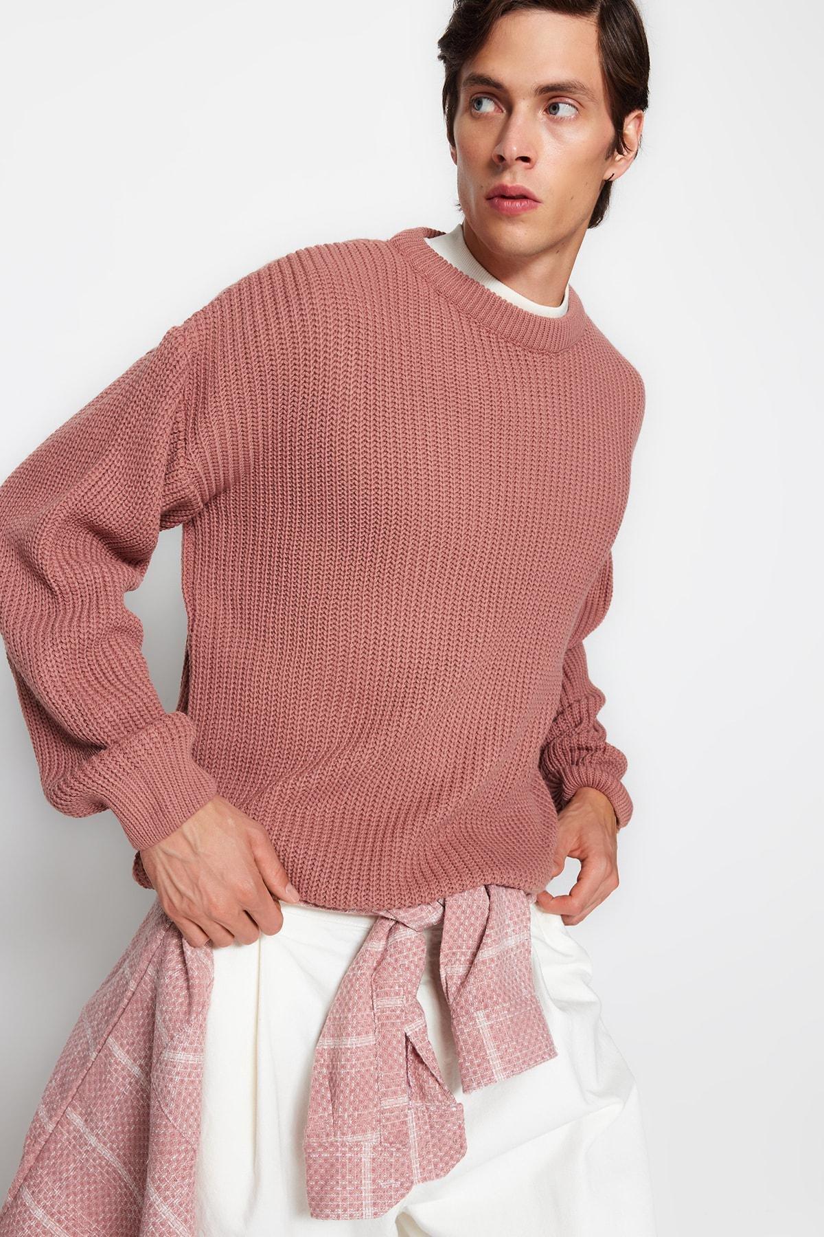 Pink Oversize Sweater, Dried rose, large image number 1