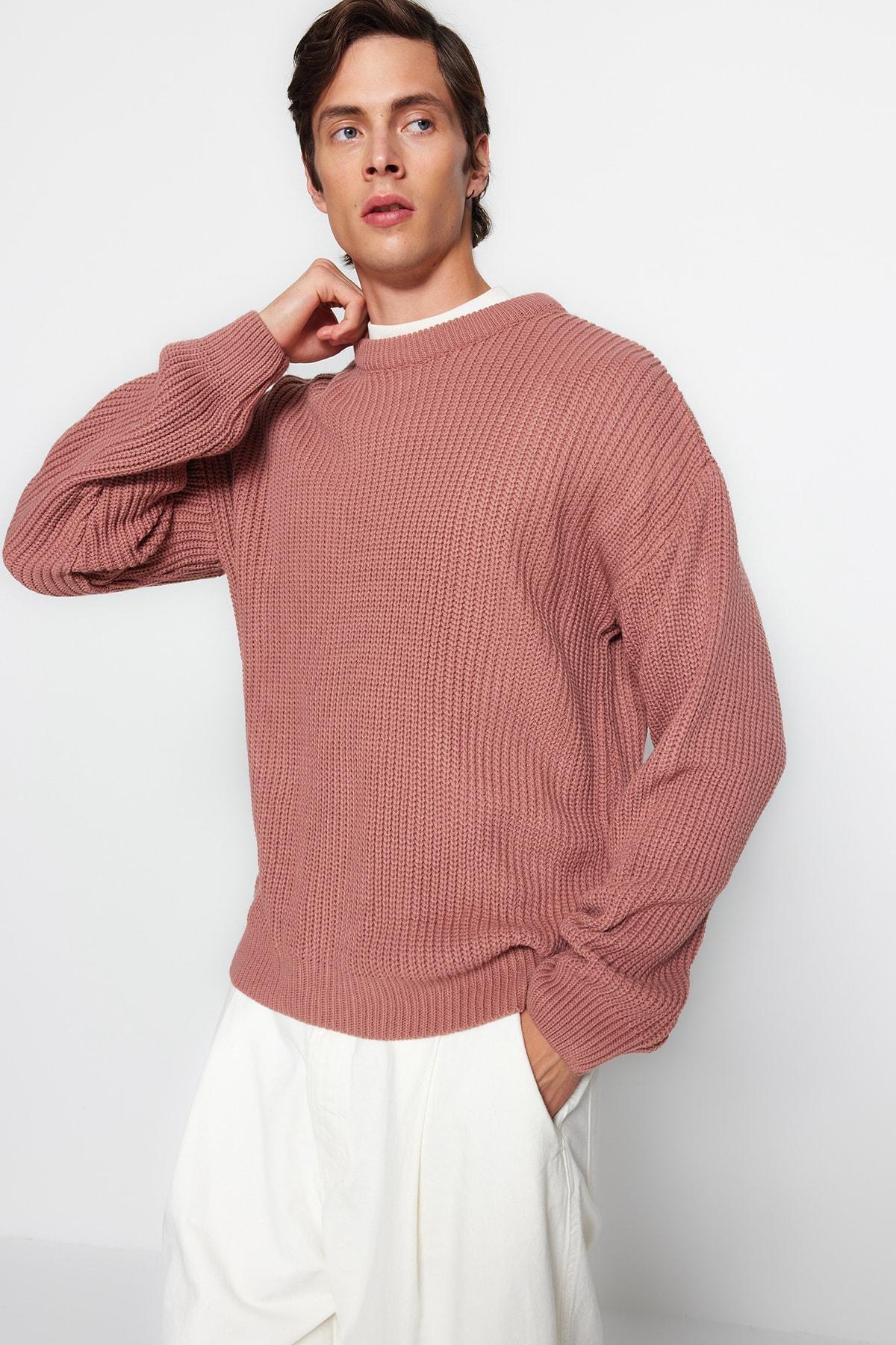 Pink Oversize Sweater, Dried rose, large image number 3