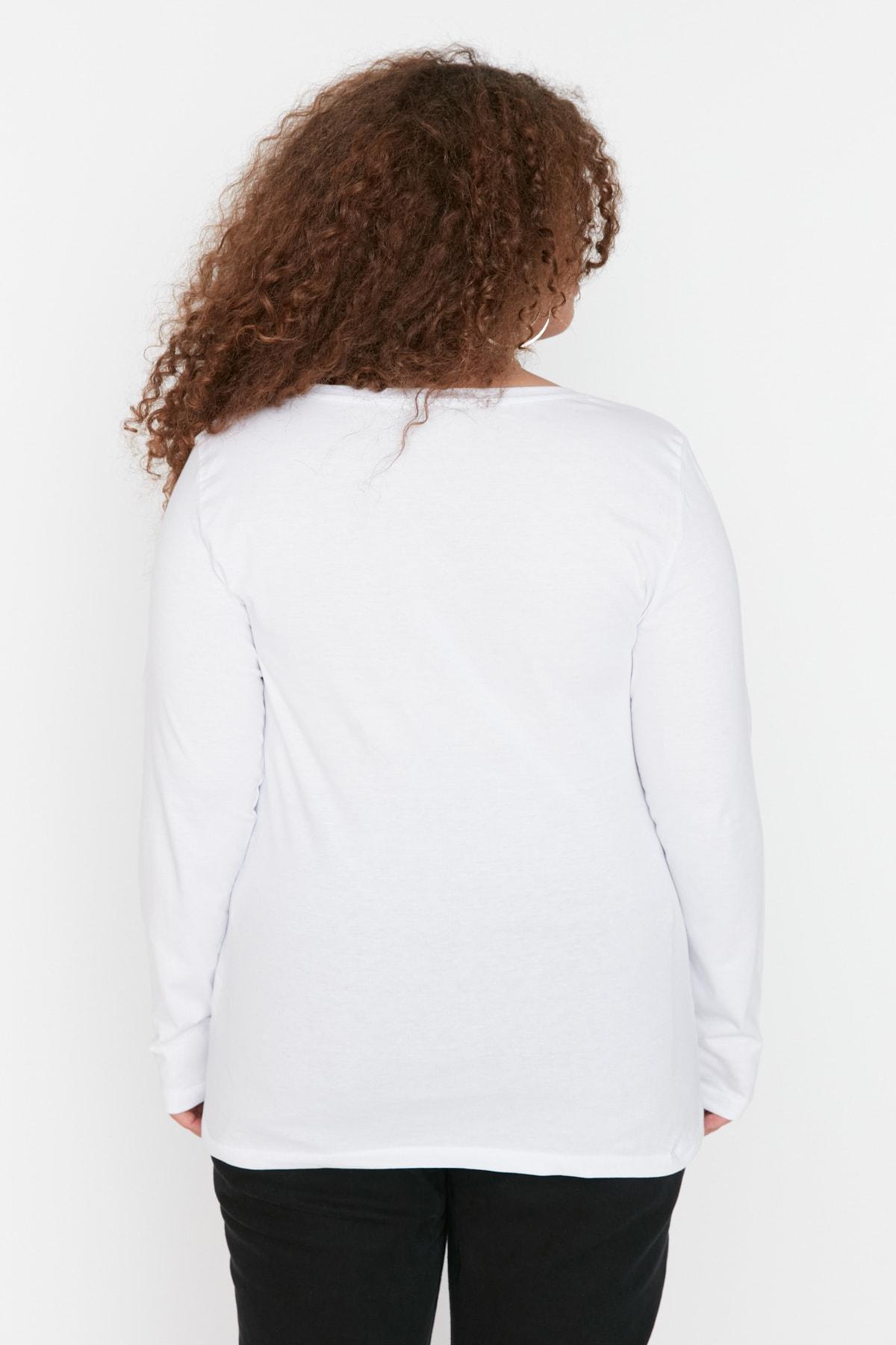 Trendyol - White Regular Plus Size T-Shirt
