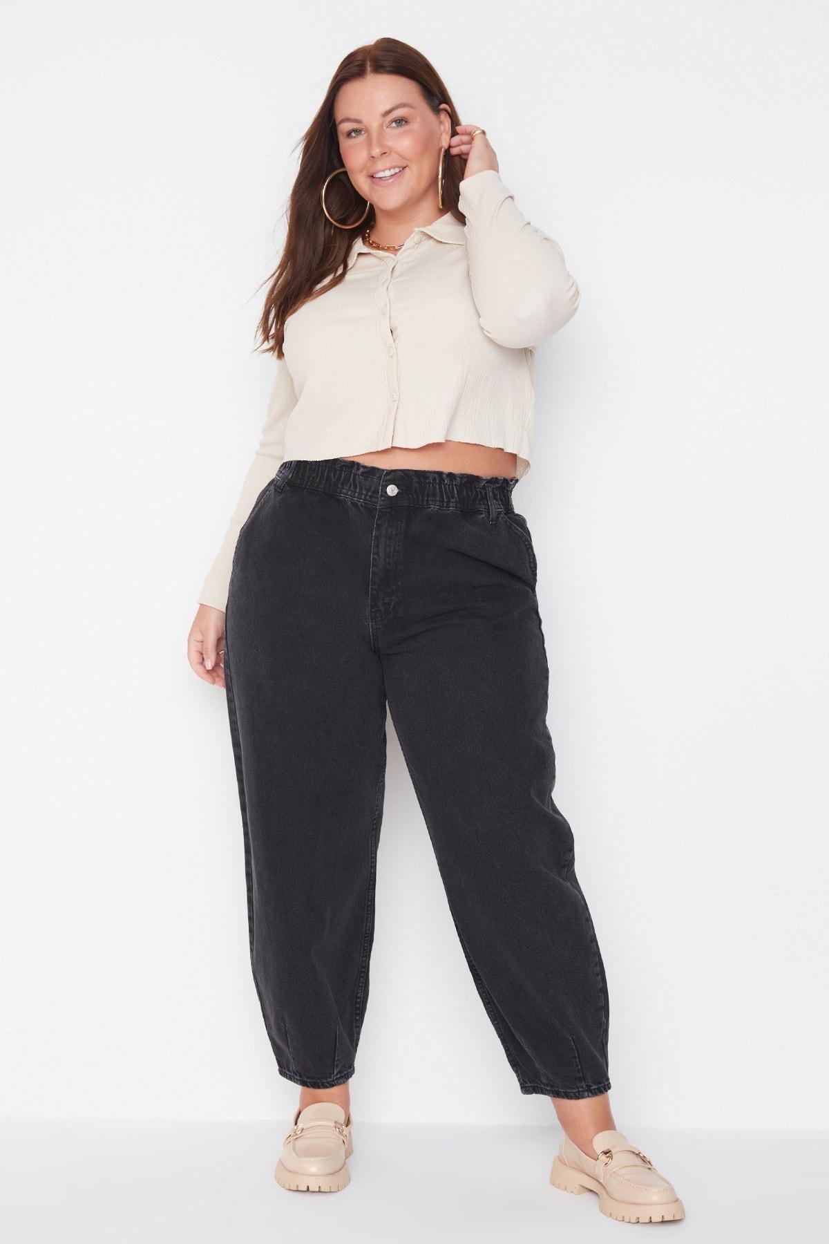 Black Mom Plus Size Jeans, , large image number 0