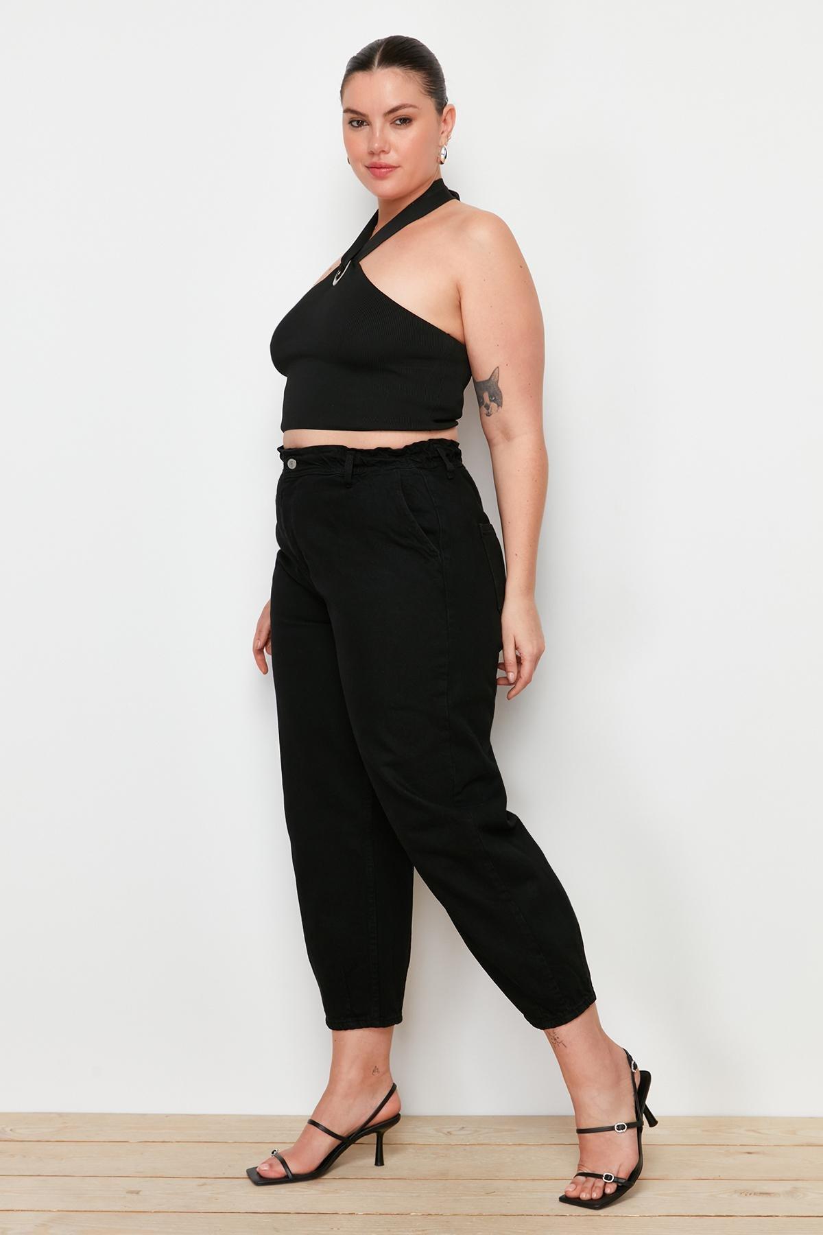 Black Mom Plus Size Jeans, , large image number 2