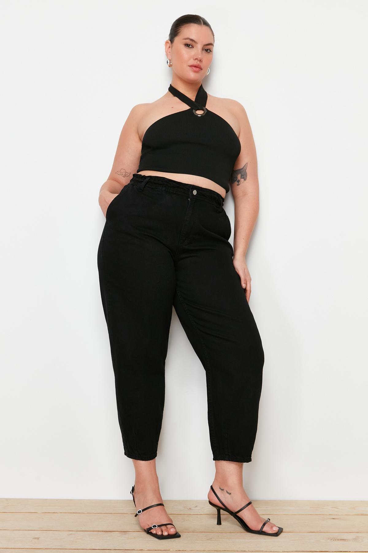 Black Mom Plus Size Jeans, , large image number 3