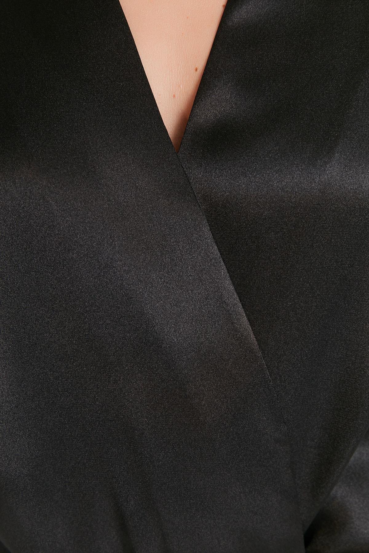 Black Midi Dressing Gown, , large image number 2