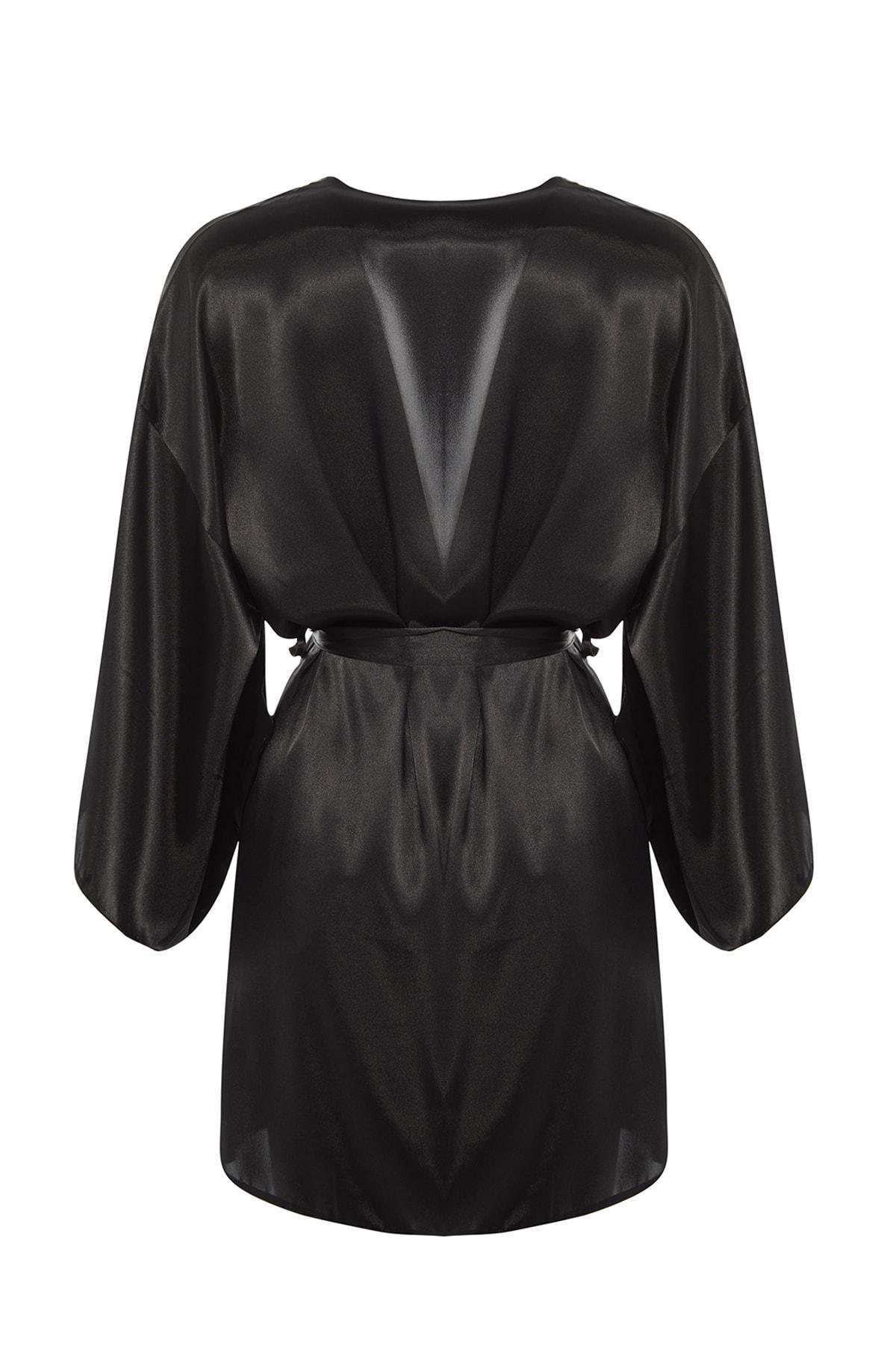 Trendyol - Black Midi Dressing Gown