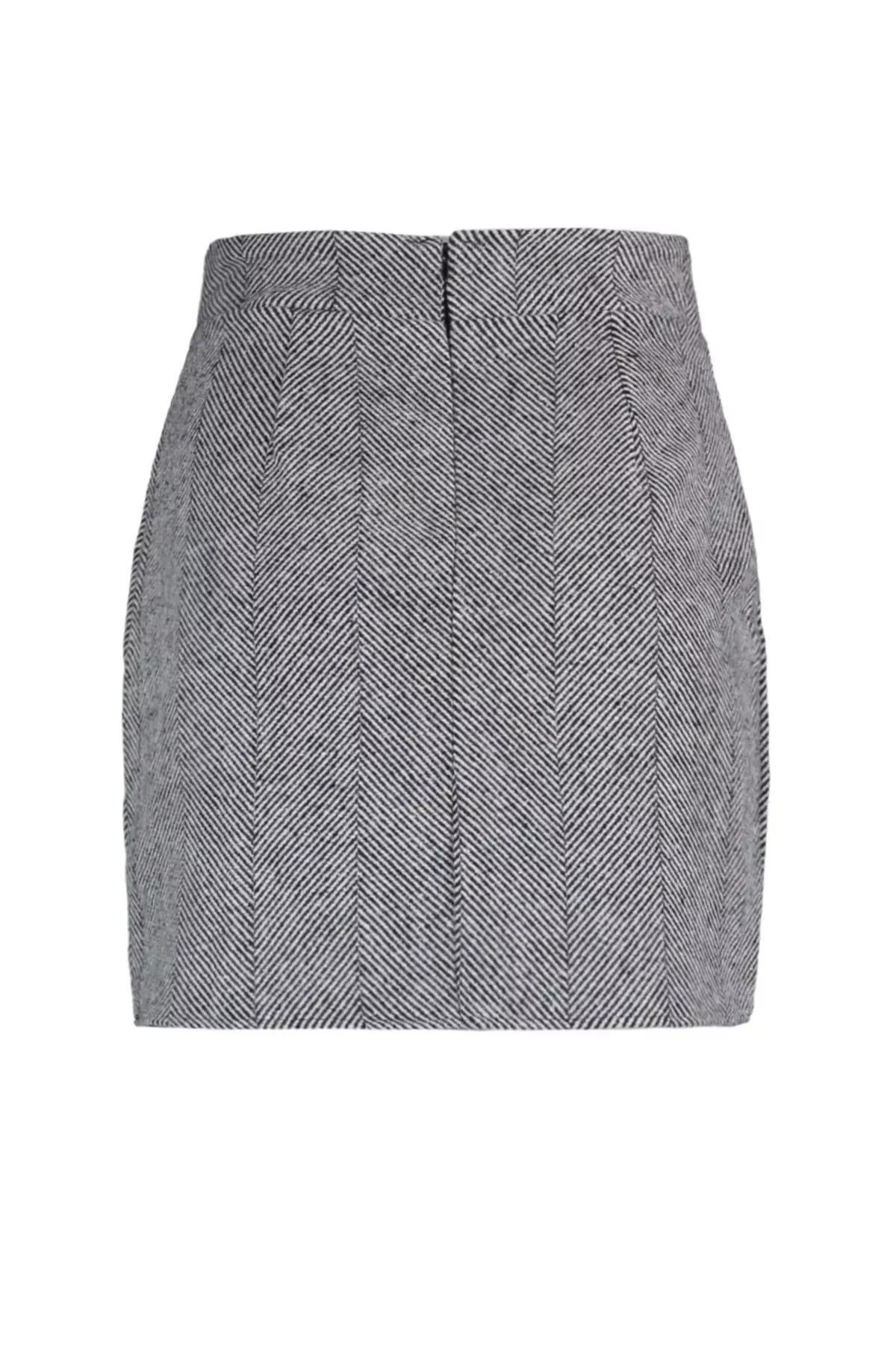 Black Straight Mini Skirt, Black, large image number 7
