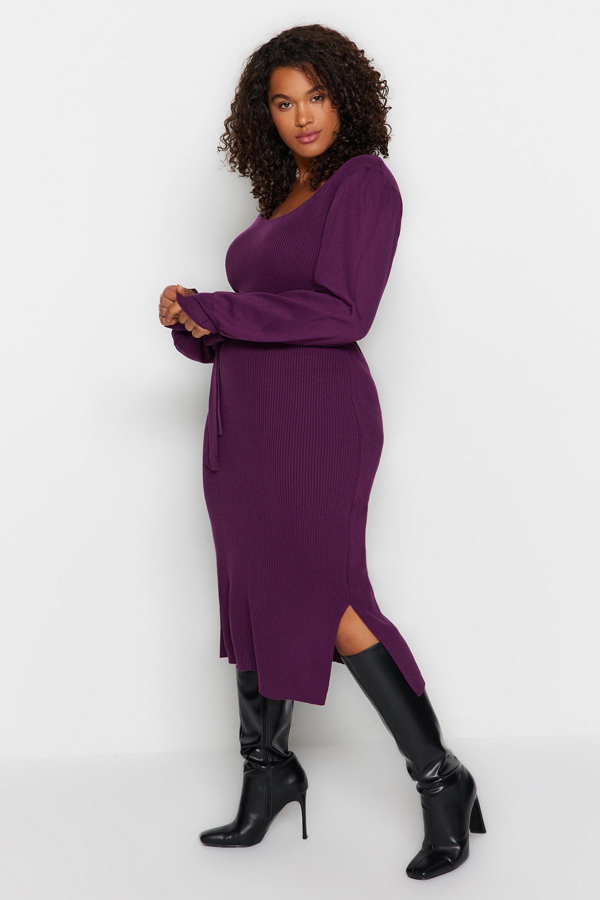 Purple Bodycon Plus Size Dress, , large image number 1