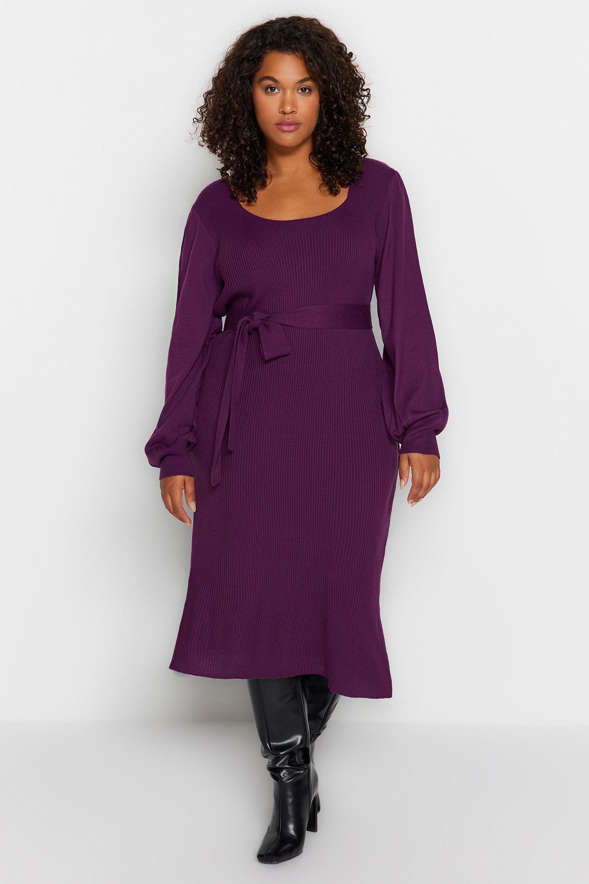 Purple Bodycon Plus Size Dress, , large image number 2