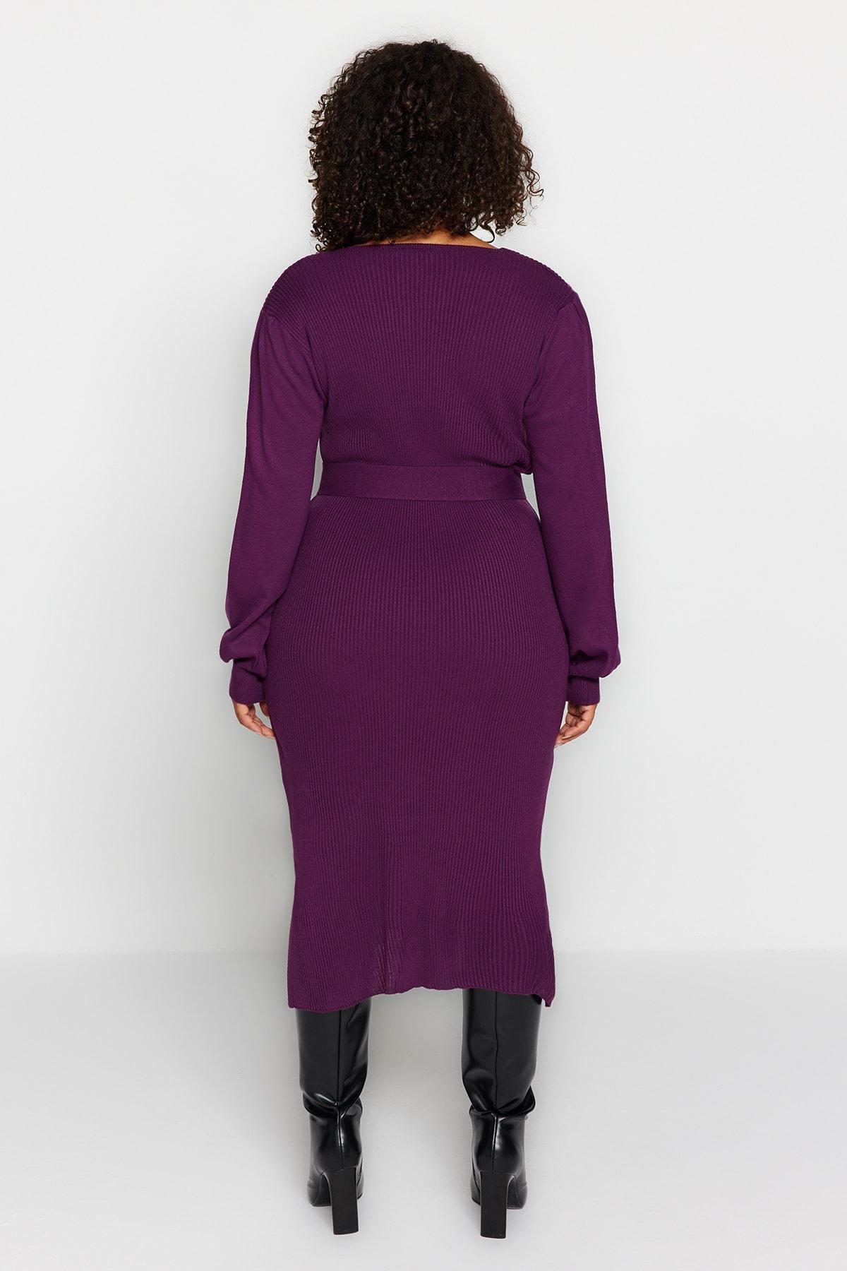 Purple Bodycon Plus Size Dress, , large image number 4