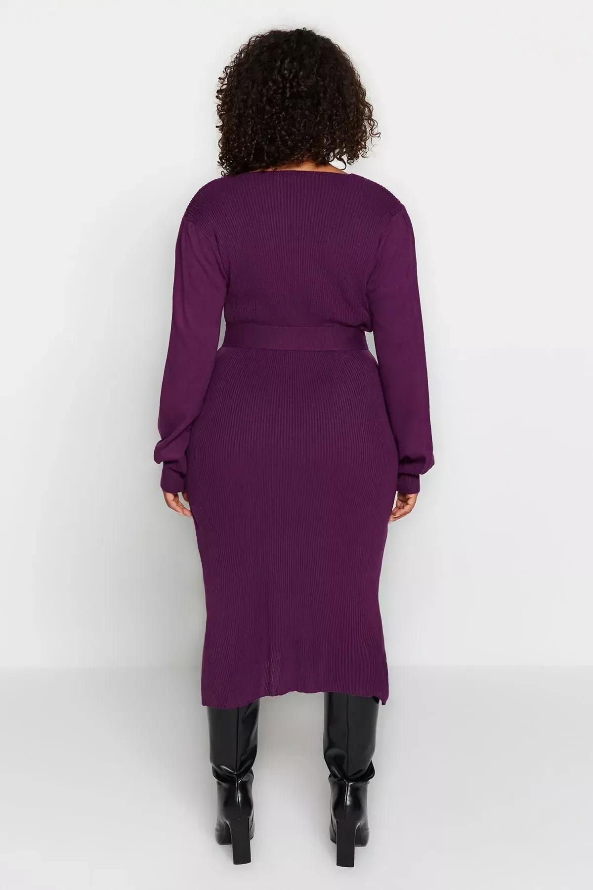 Purple Bodycon Plus Size Dress, , large image number 4