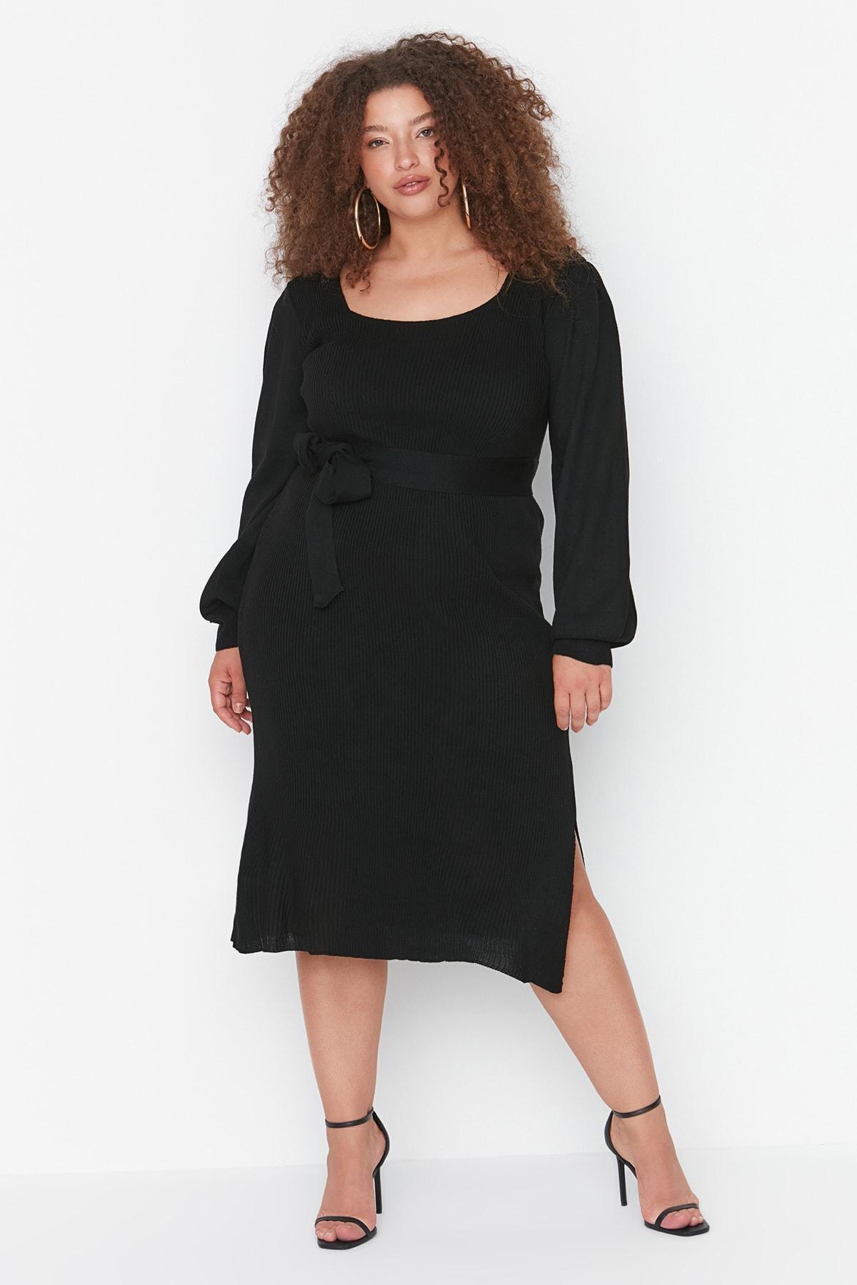 Black Bodycon Plus Size Dress, , large image number 0